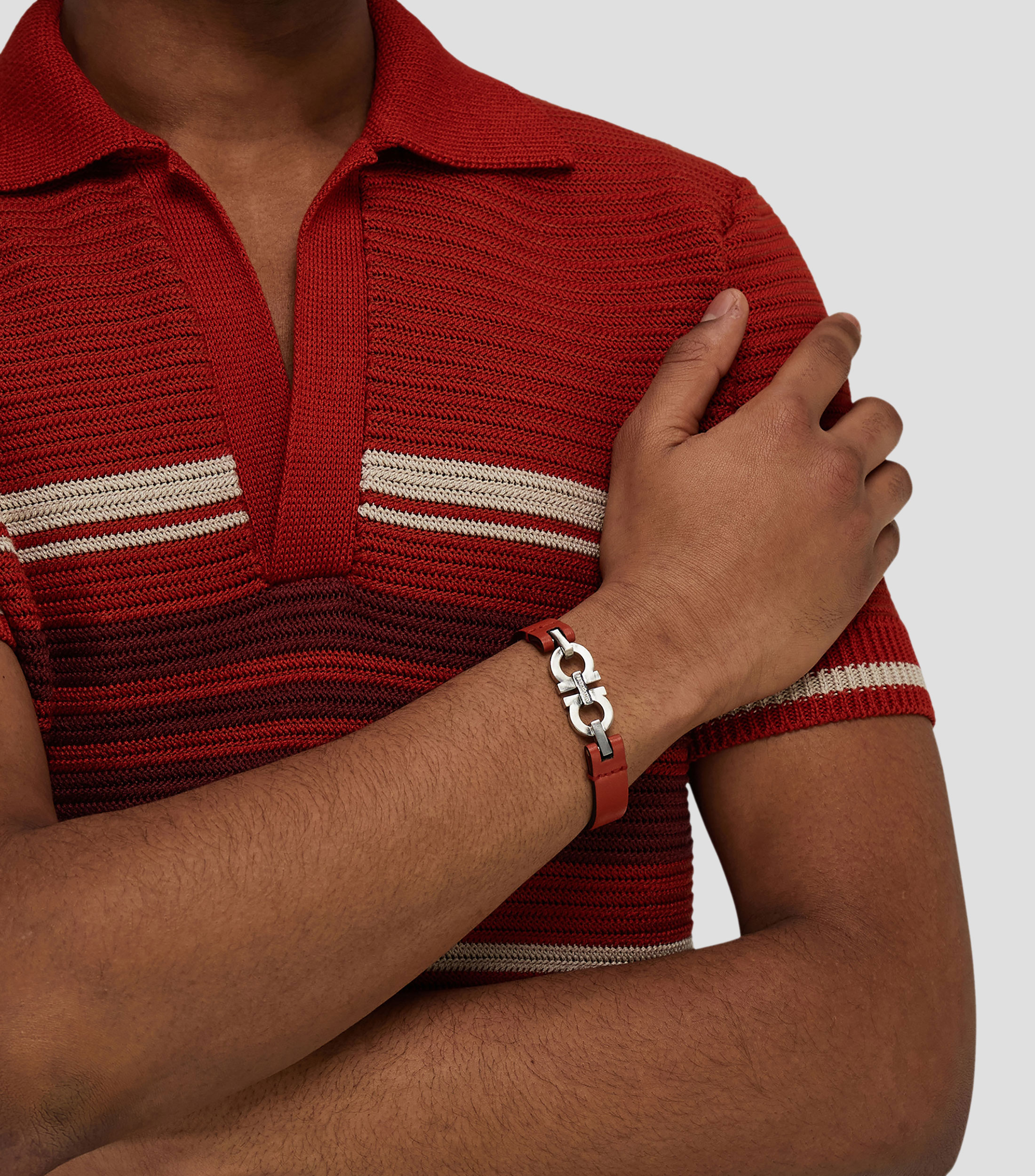 Pulsera con doble Gancini Hombre