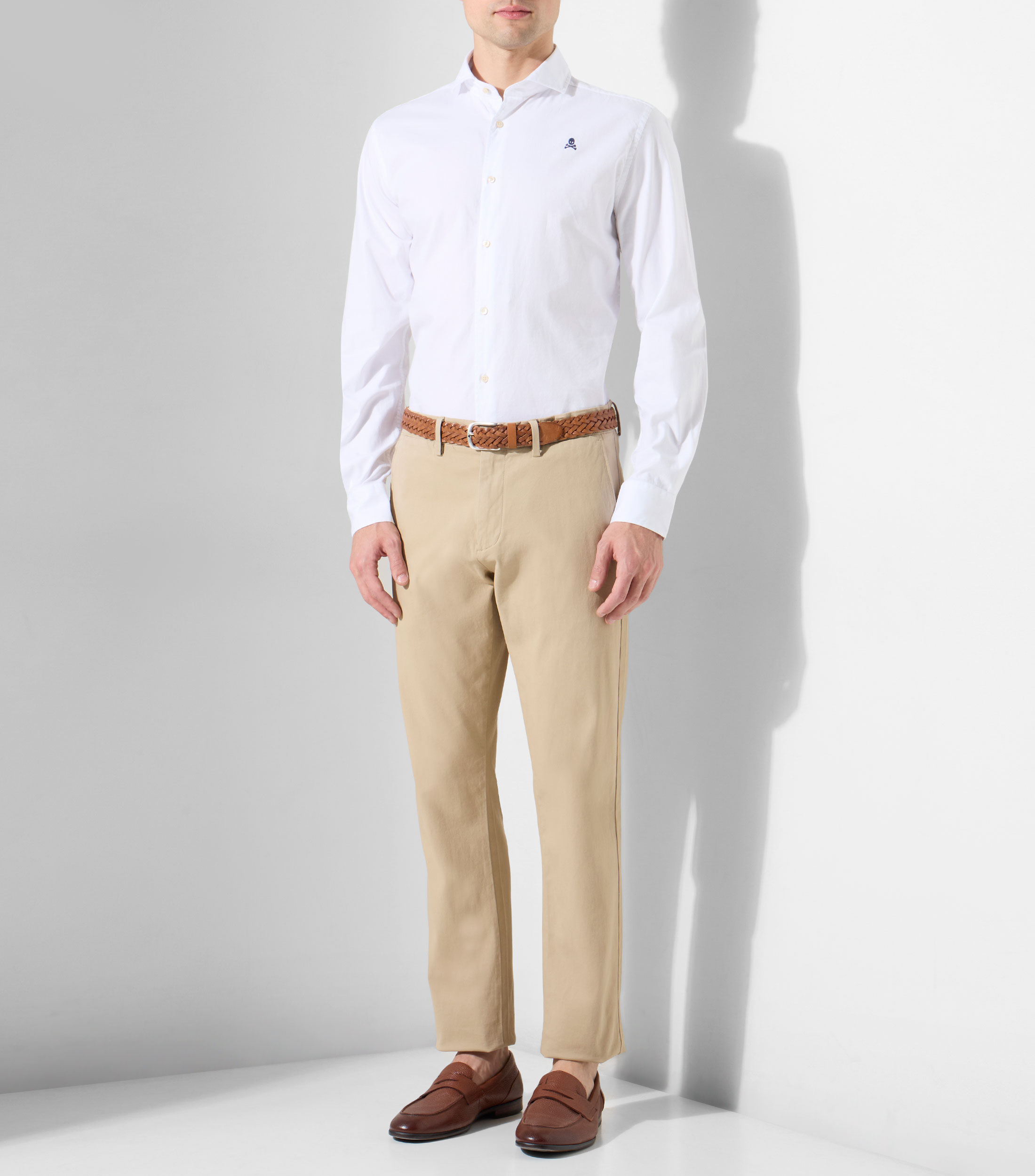 Camisa lisa manga larga Hombre