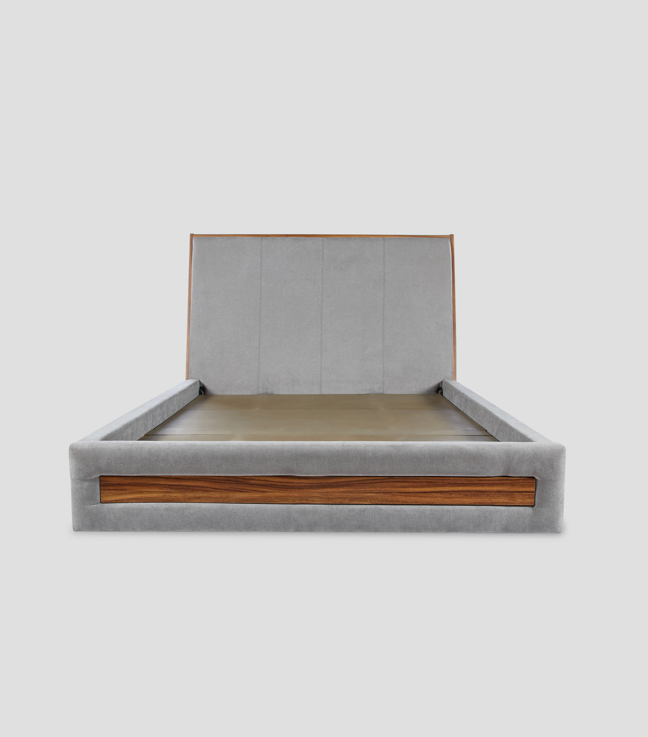Cama Queen Size Zenda en Madera y Textil