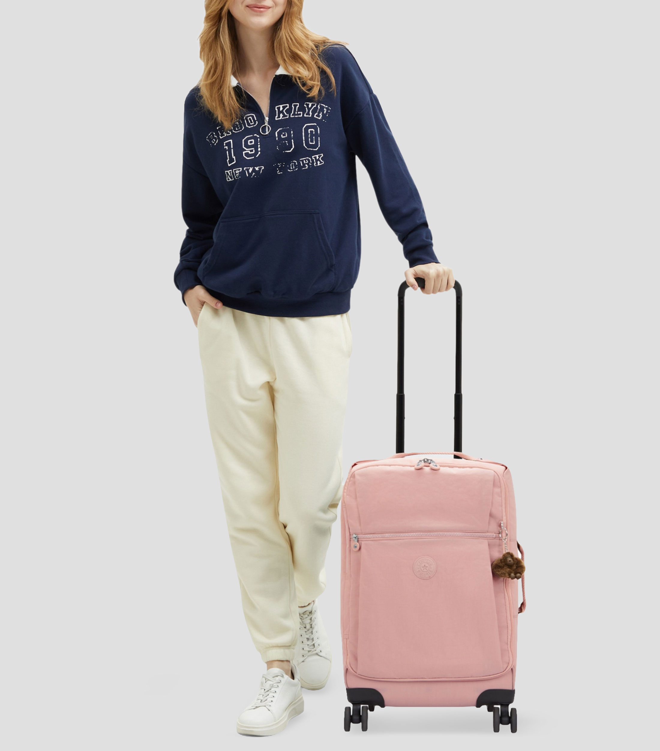 Maleta de viaje suave Darcey Up rosa