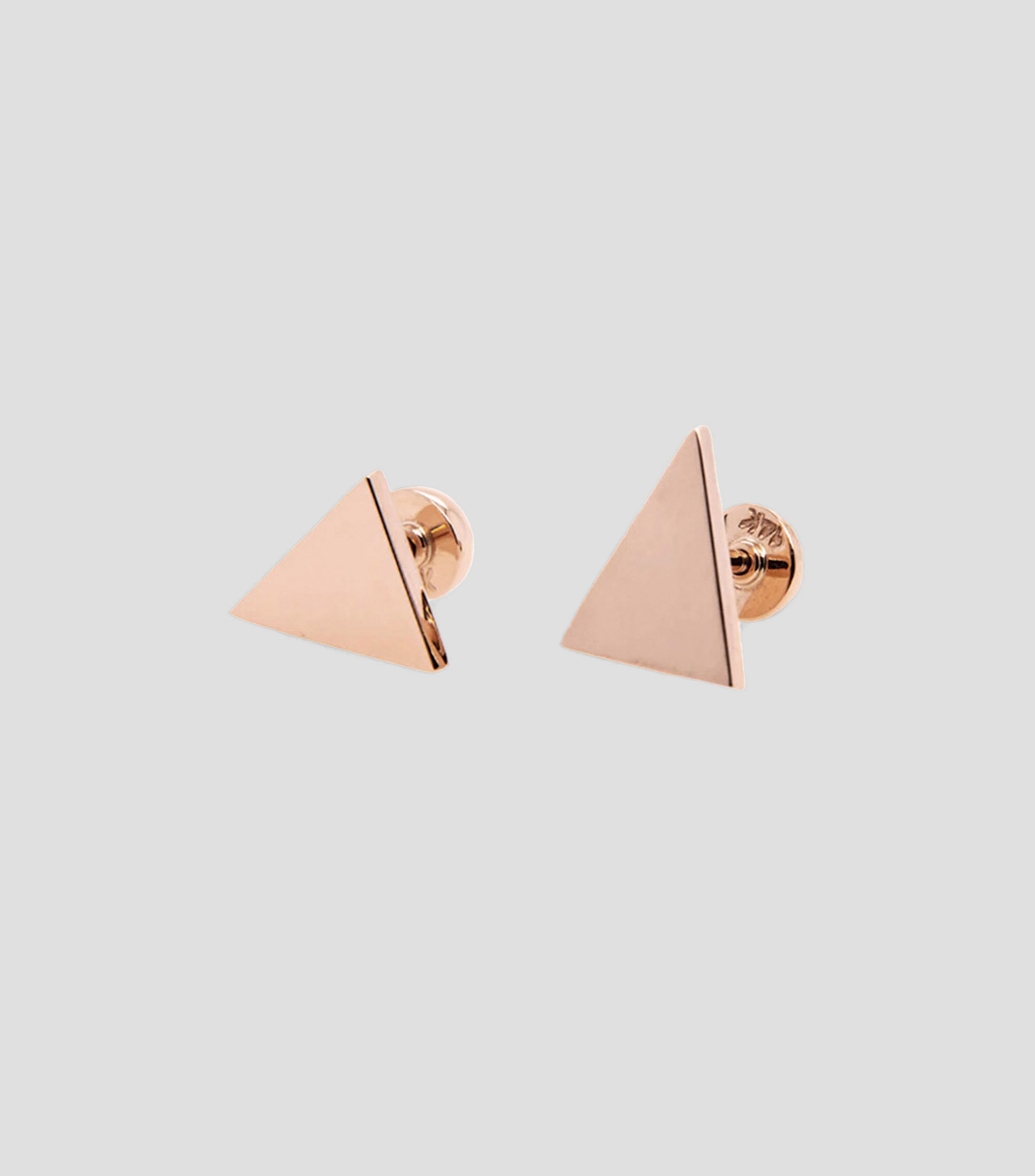 Aretes en oro rosa de 14 kilates triangulares Lucia Mujer