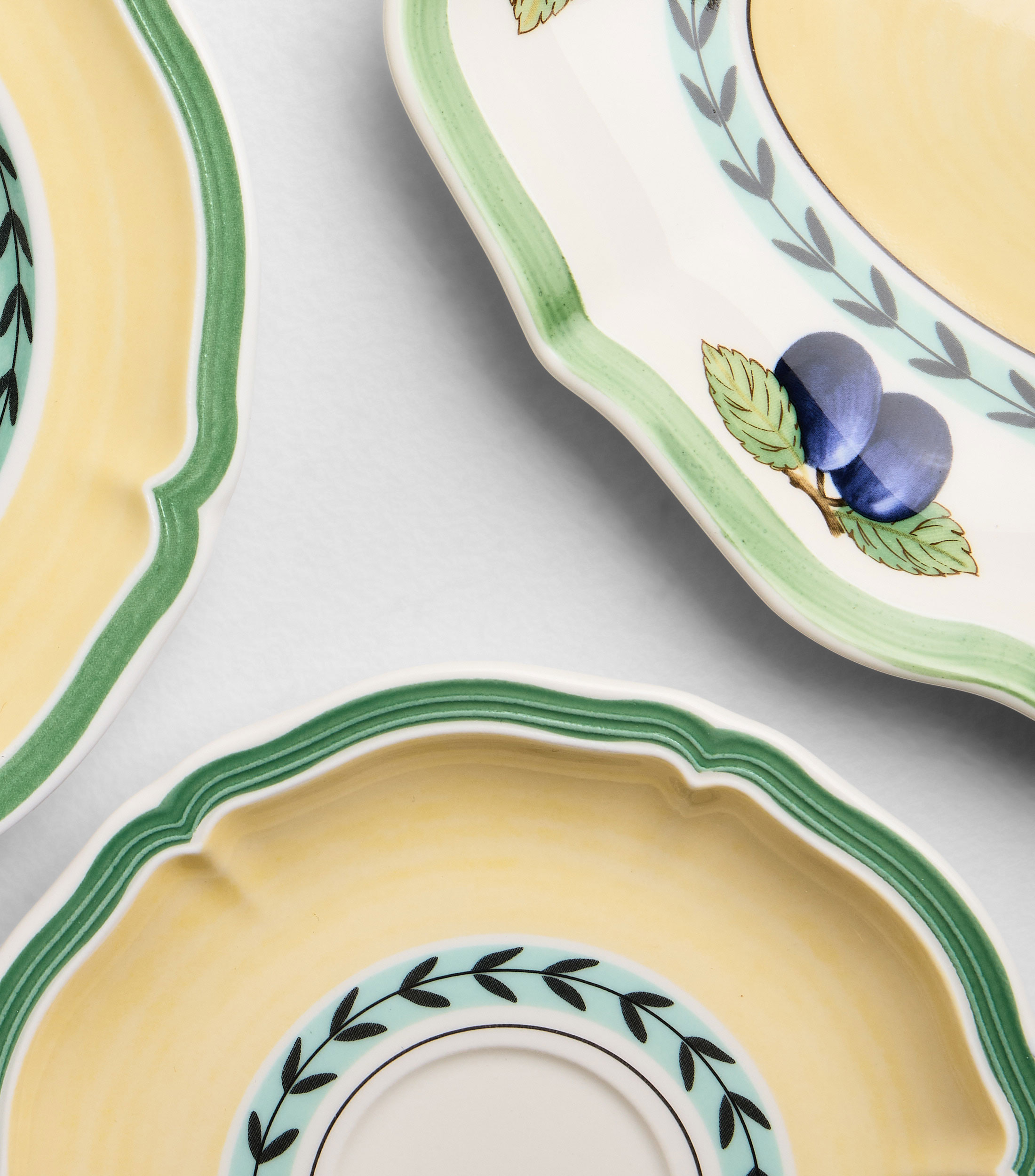 Plato para Taza de Desayuno French Garden Fleurence con hojas