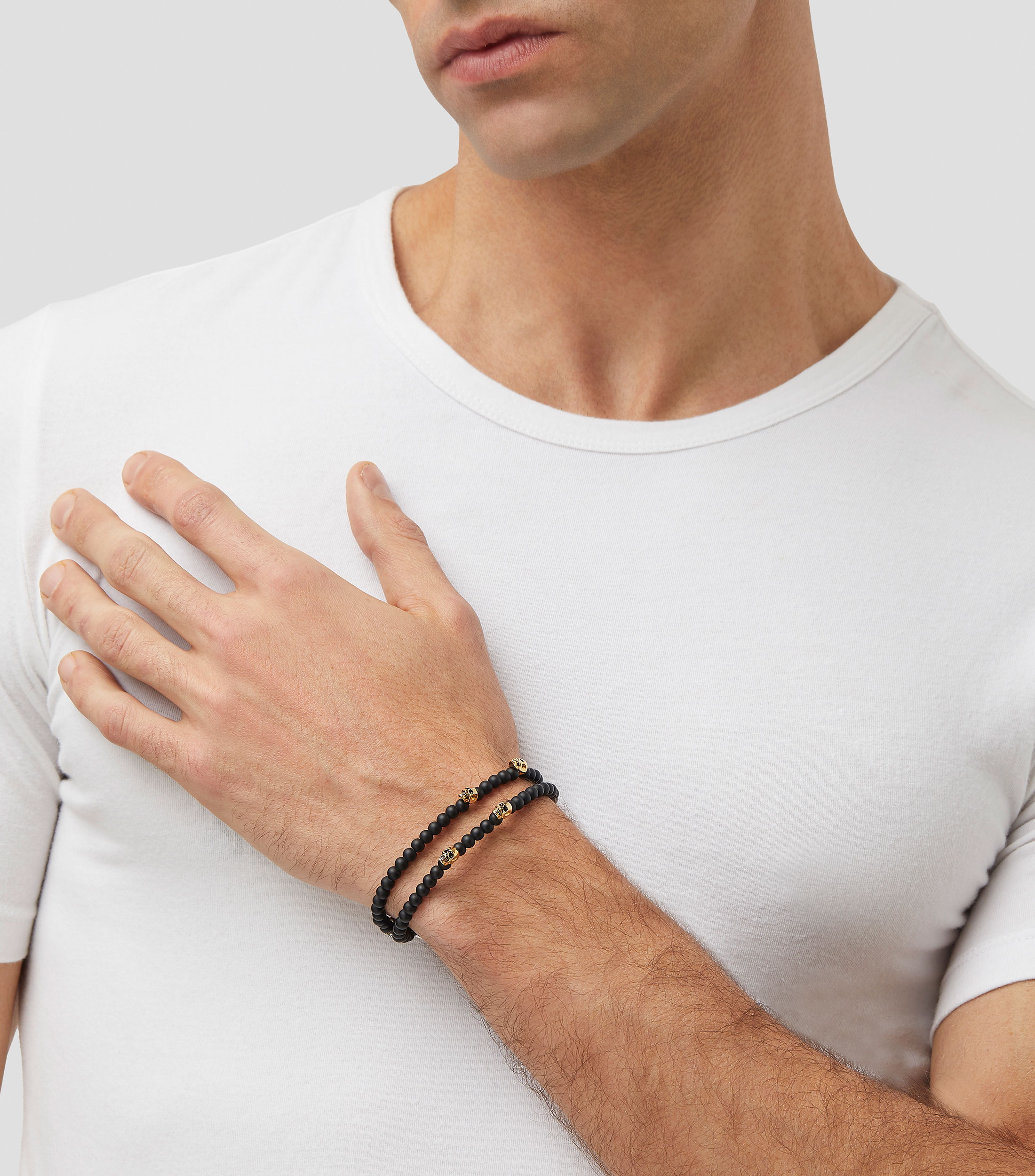 Pulsera con cuatro cráneos pequeños Hombre