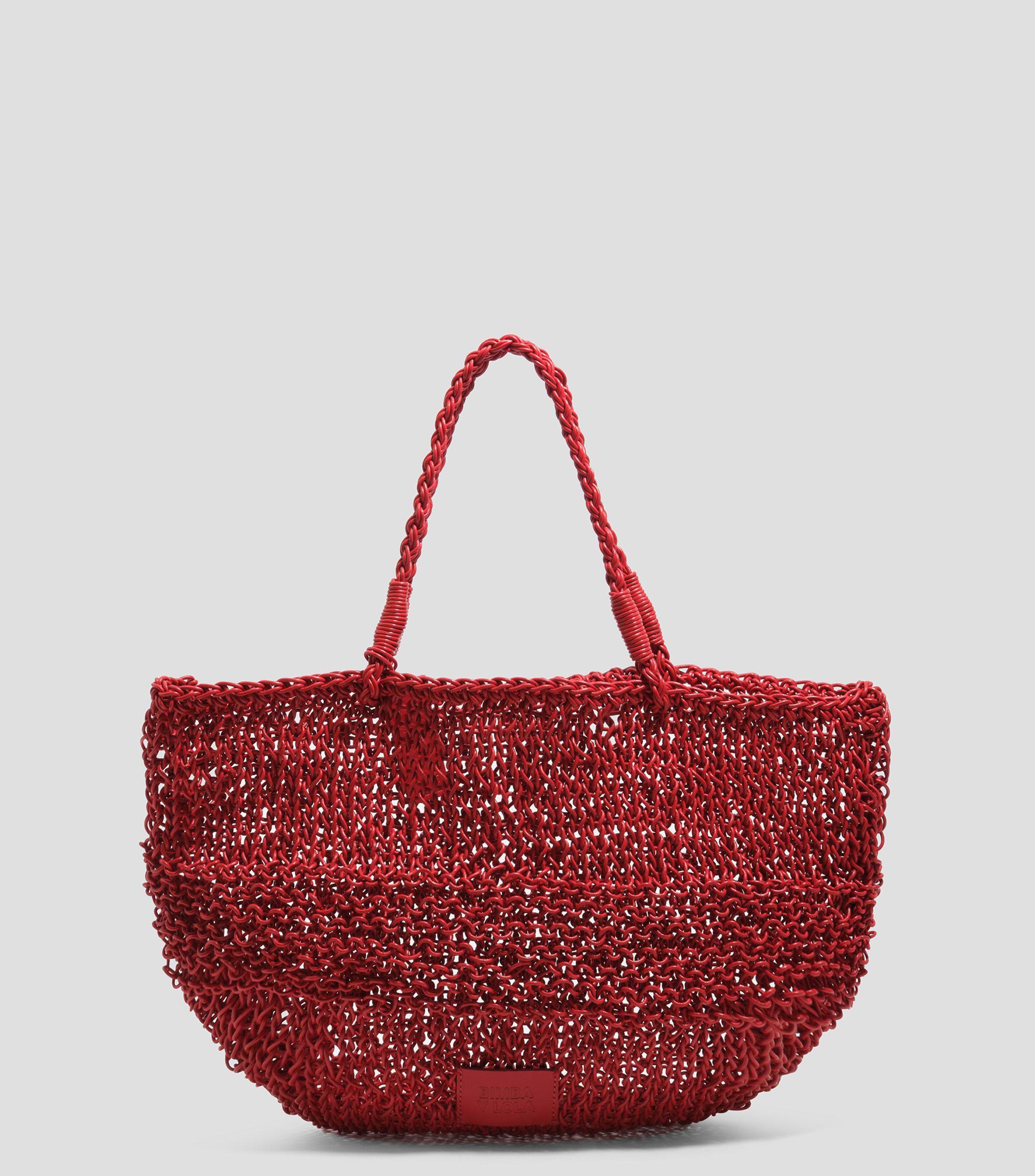 Bolsa tote en piel liso Mujer