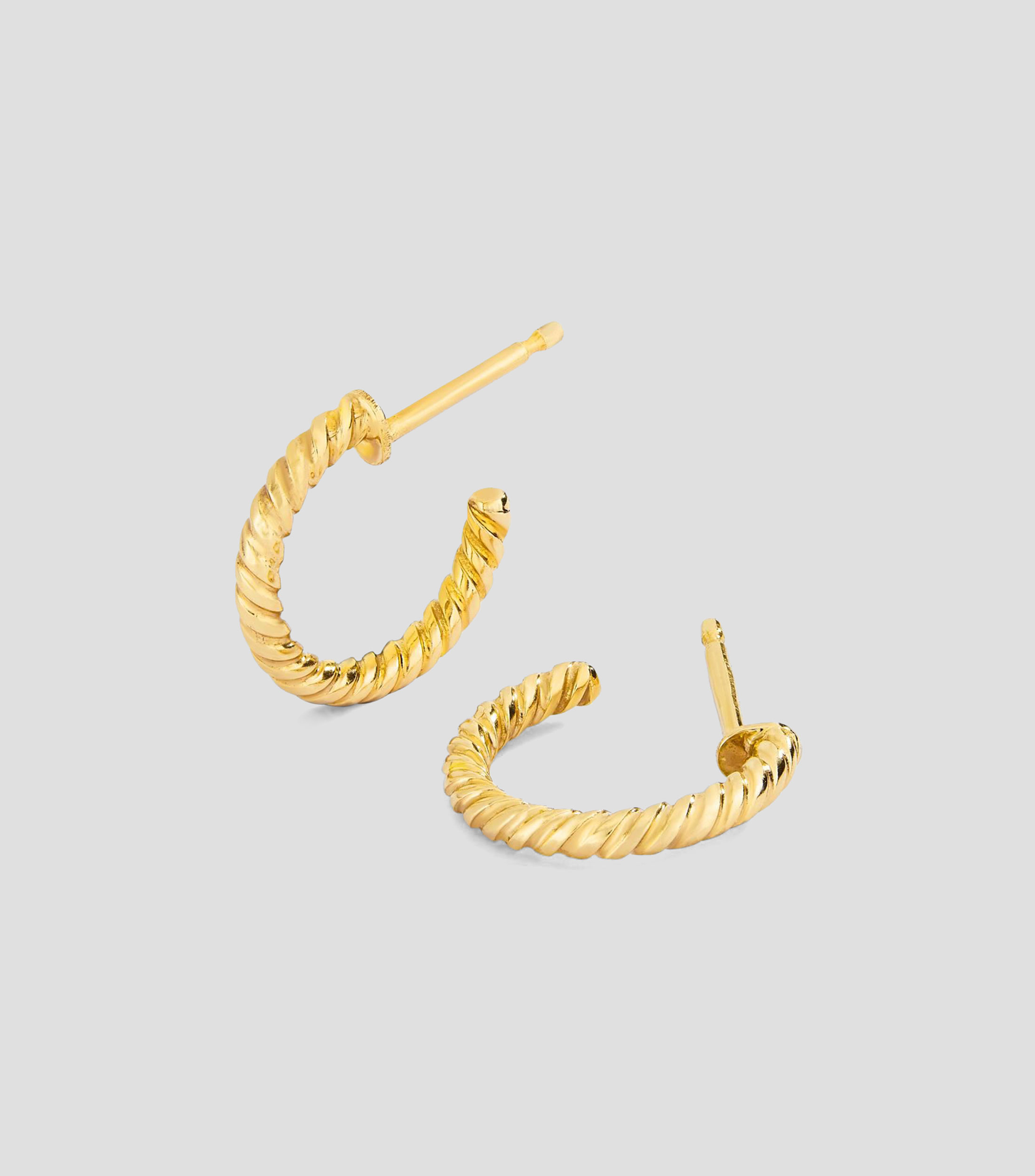 Aretes aro en Oro amarillo de 18 Kilates torsade Mujer