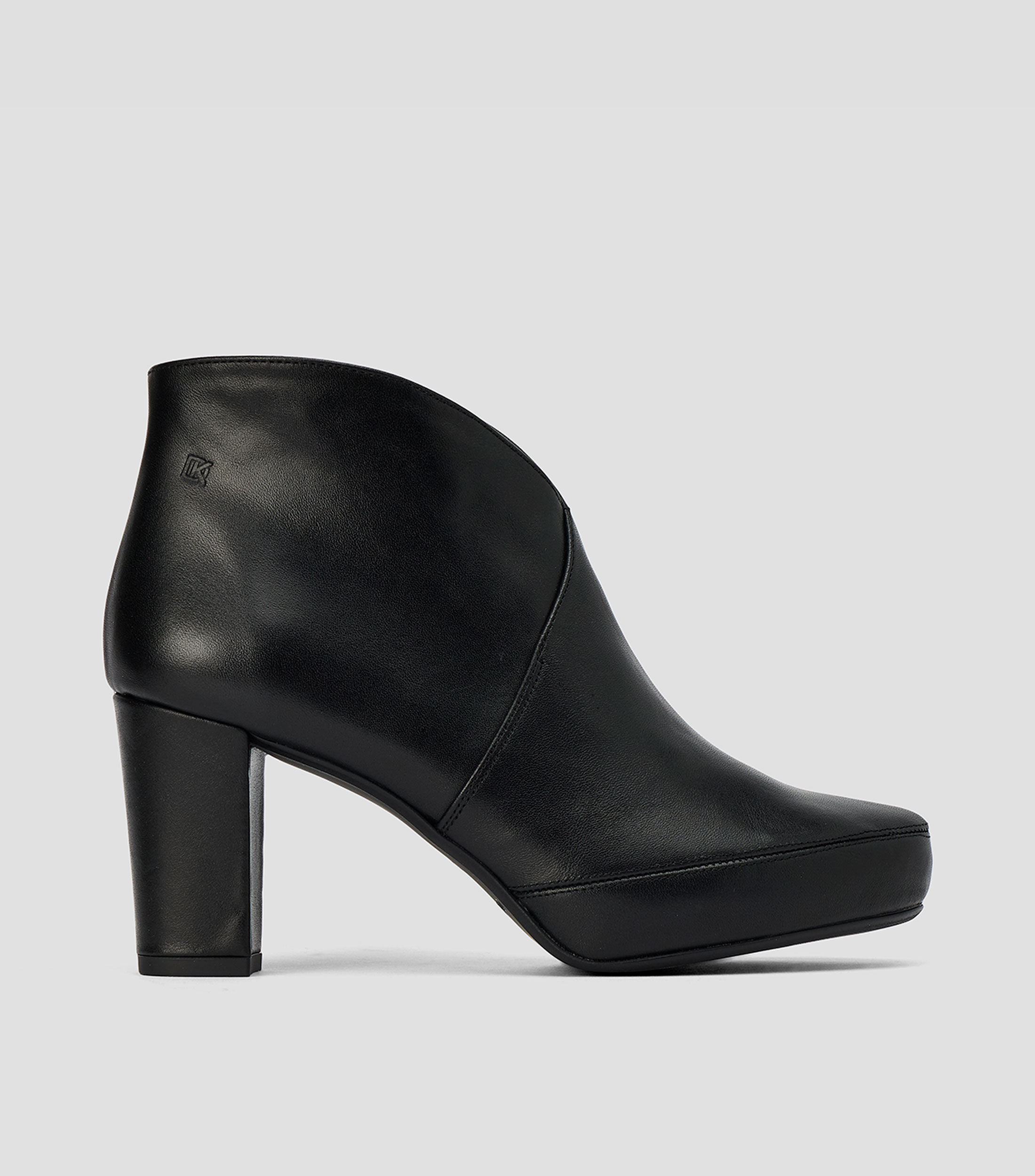 Botines de tacón alto ancho en piel Mujer