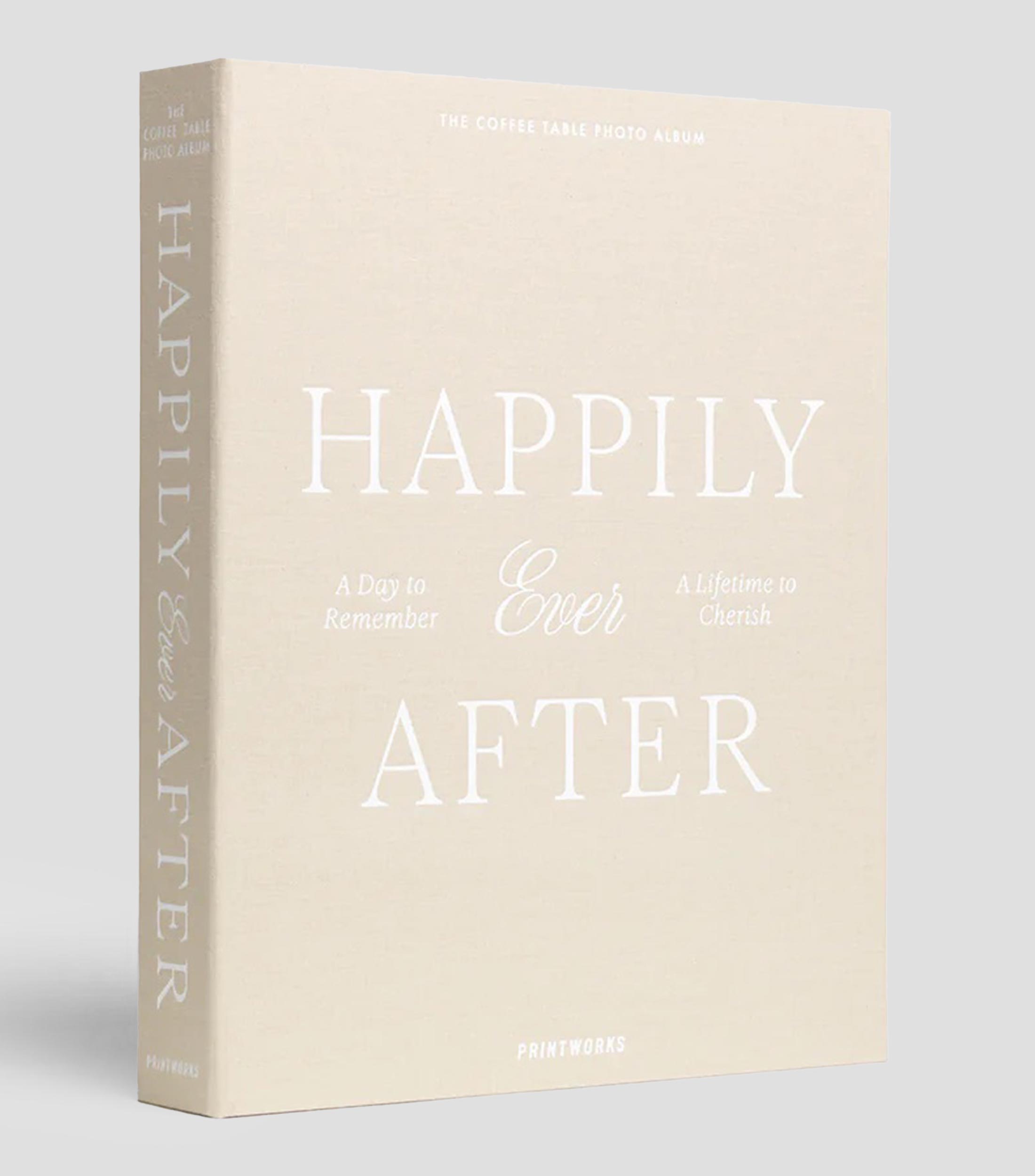 Álbum para fotos de boda Happily Ever After en tela y papel