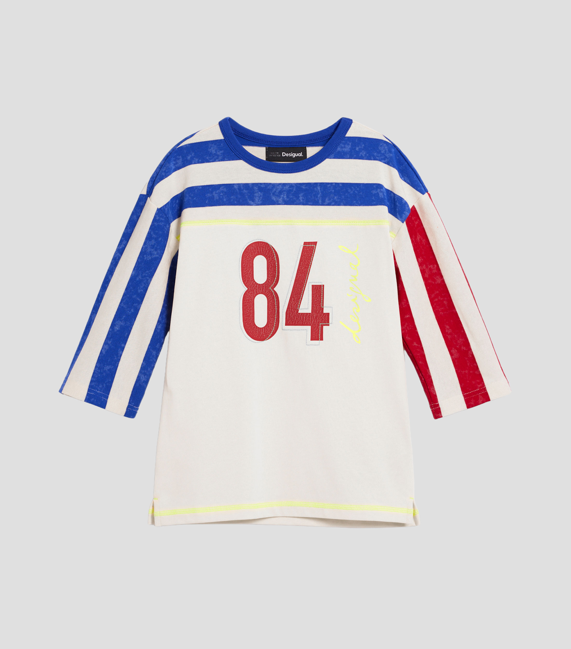 Playera cuello redondo manga corta rayas Niño