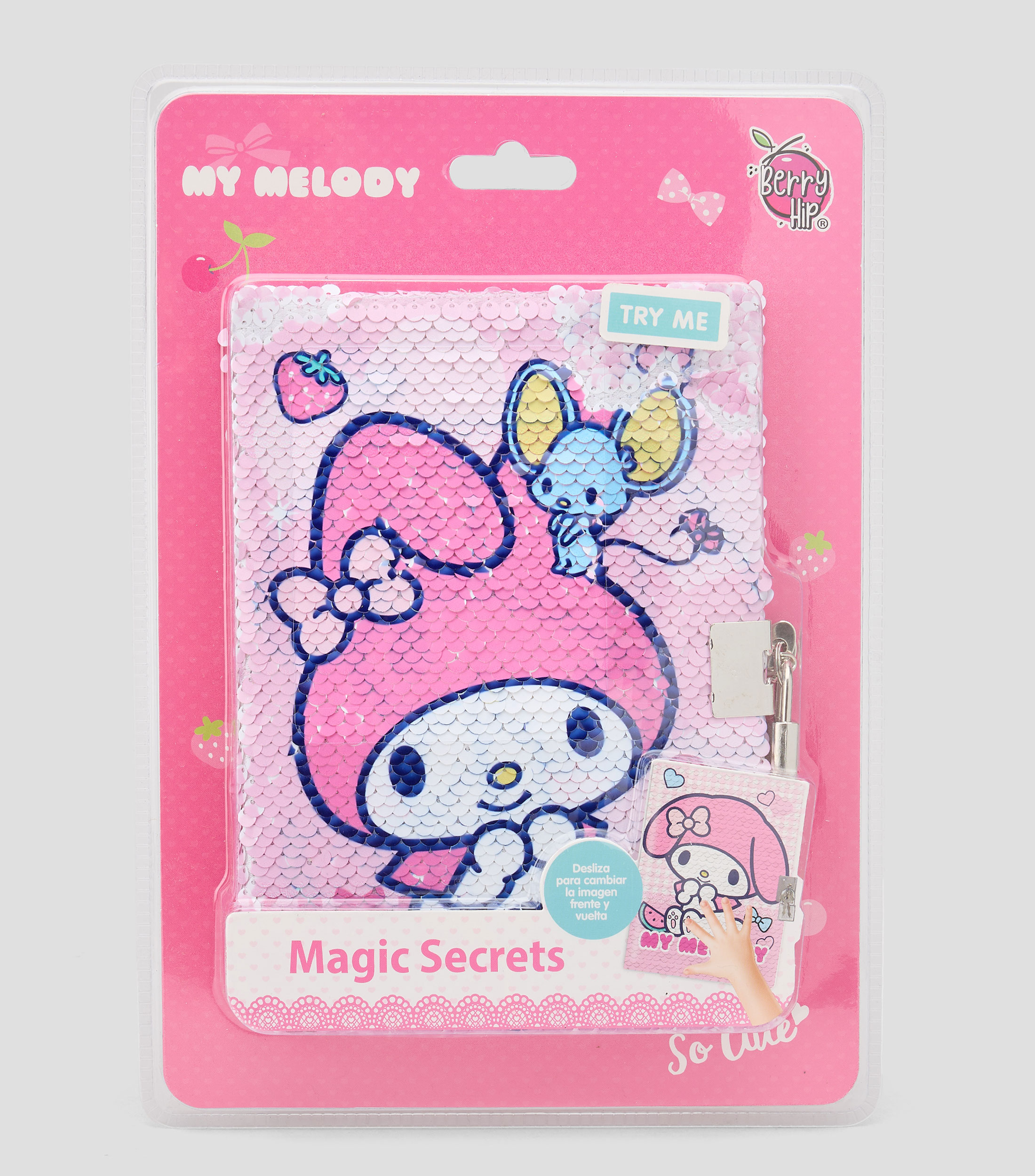 Diario con lentejuelas reversible y accesorios My Melody