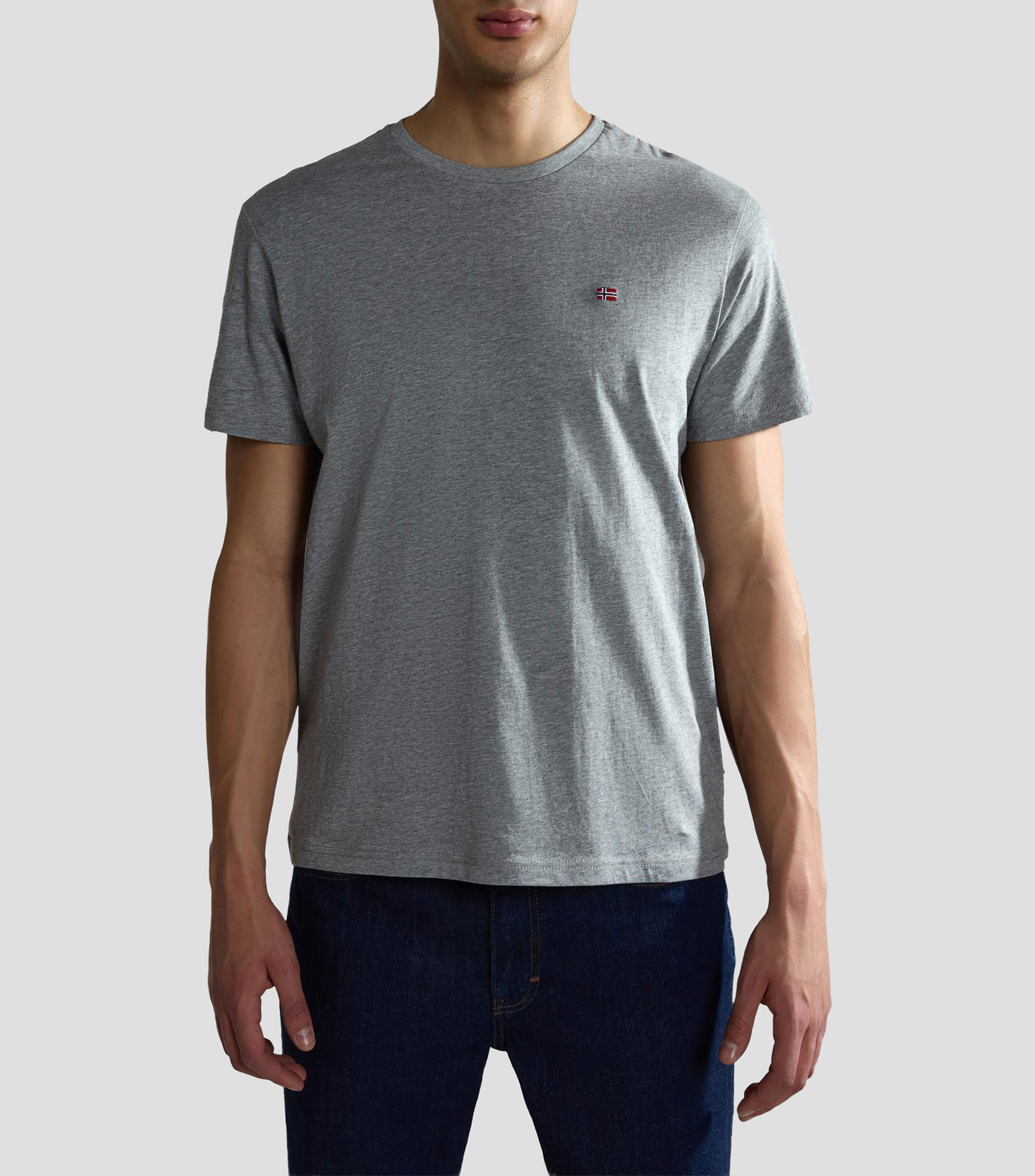 Playera cuello redondo manga corta Salis jaspeada Hombre