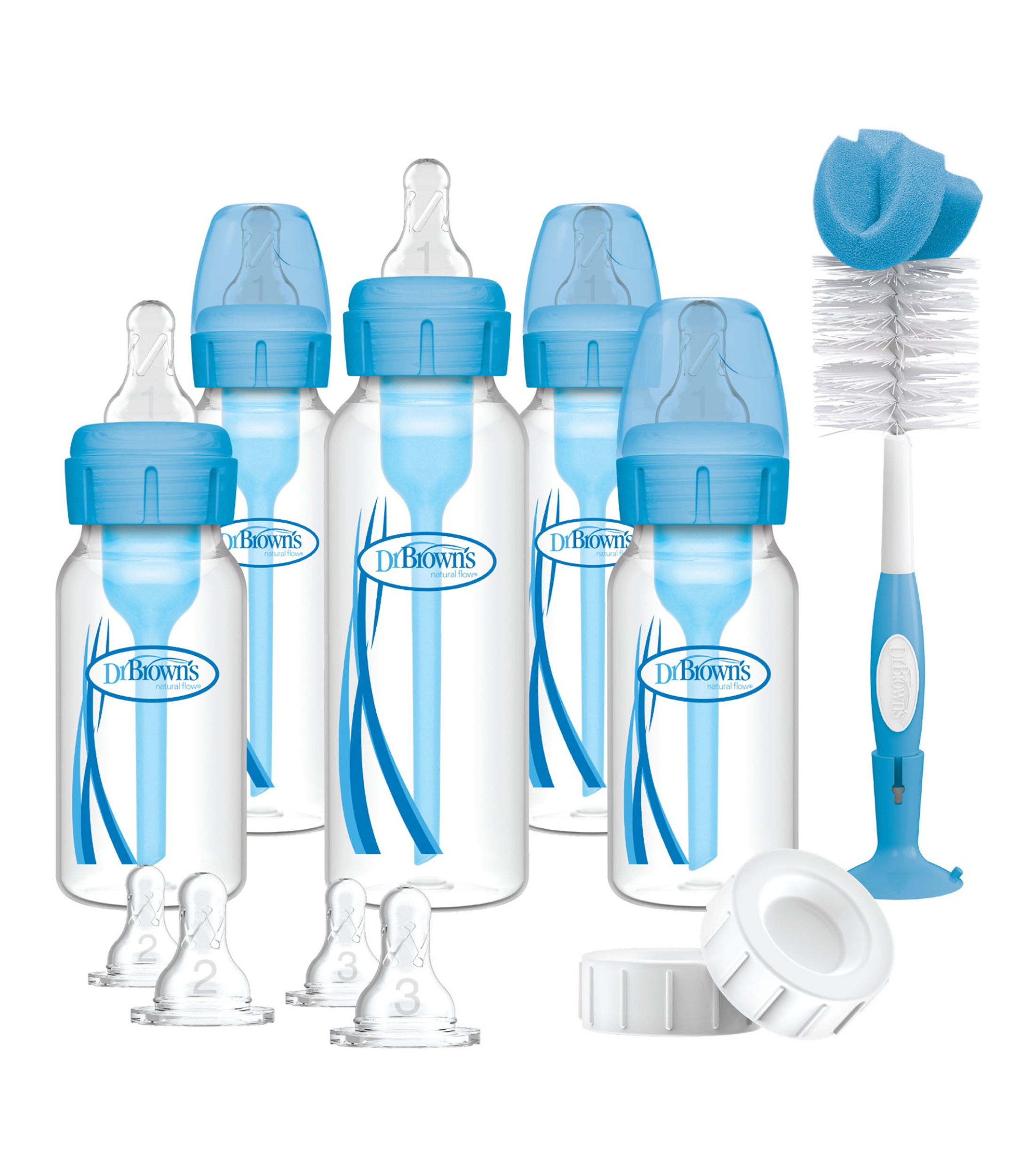 Set 5 biberones Options Azul