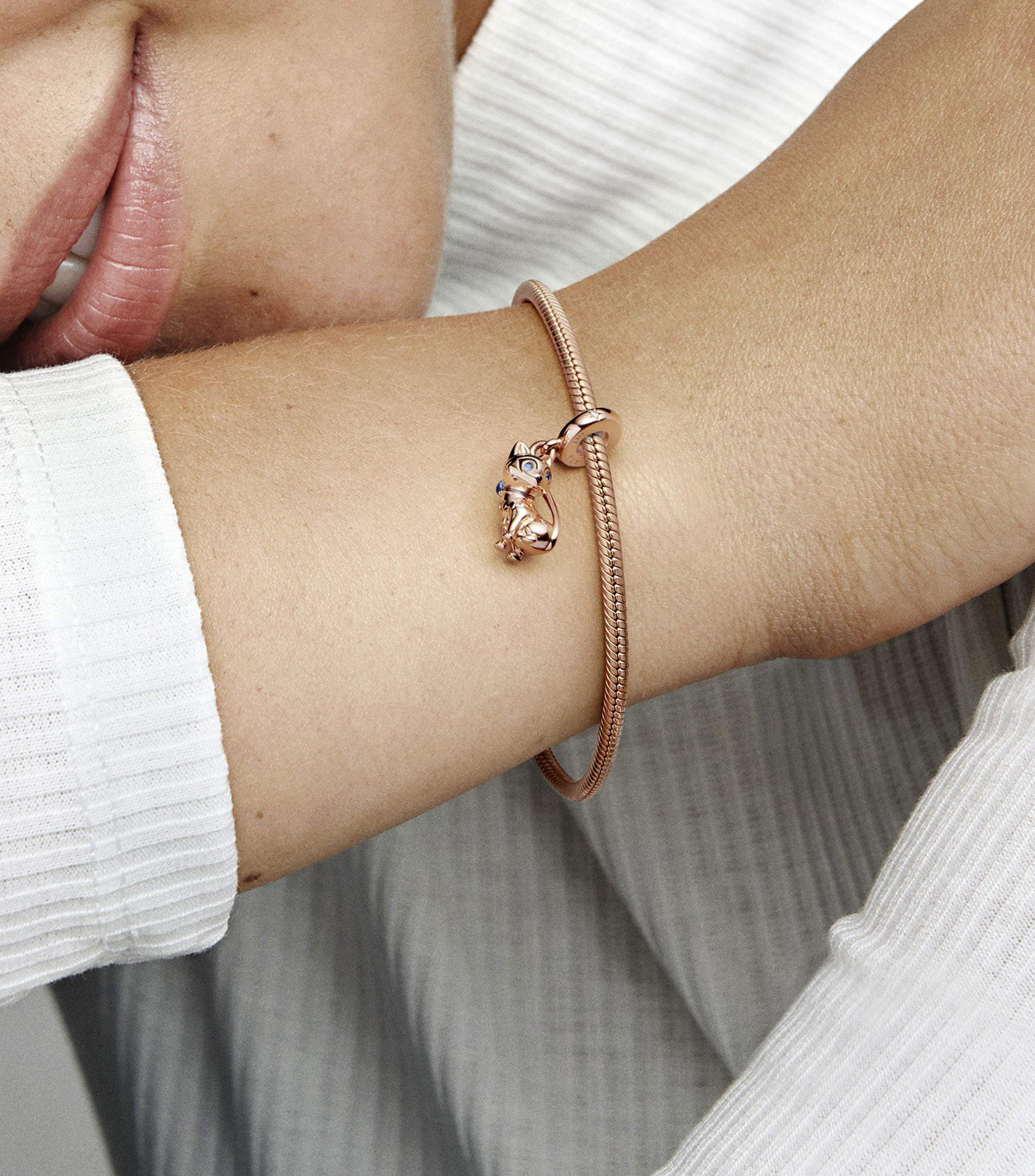 Charm Pet Cat con circonia cúbica Mujer