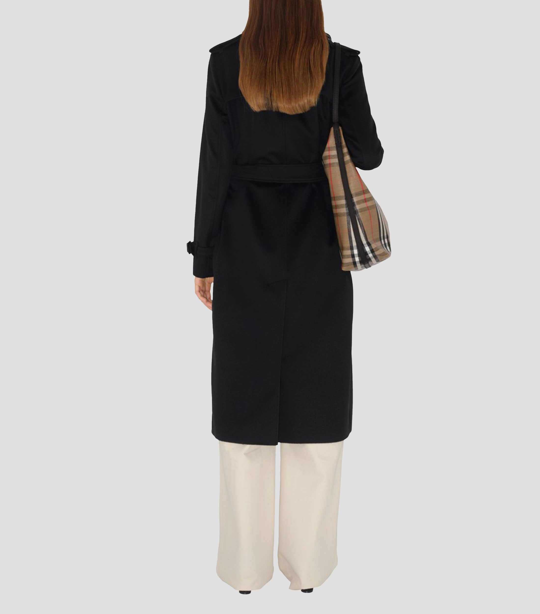 Gabardina larga con cierre de botones y lazo Kensington Mujer