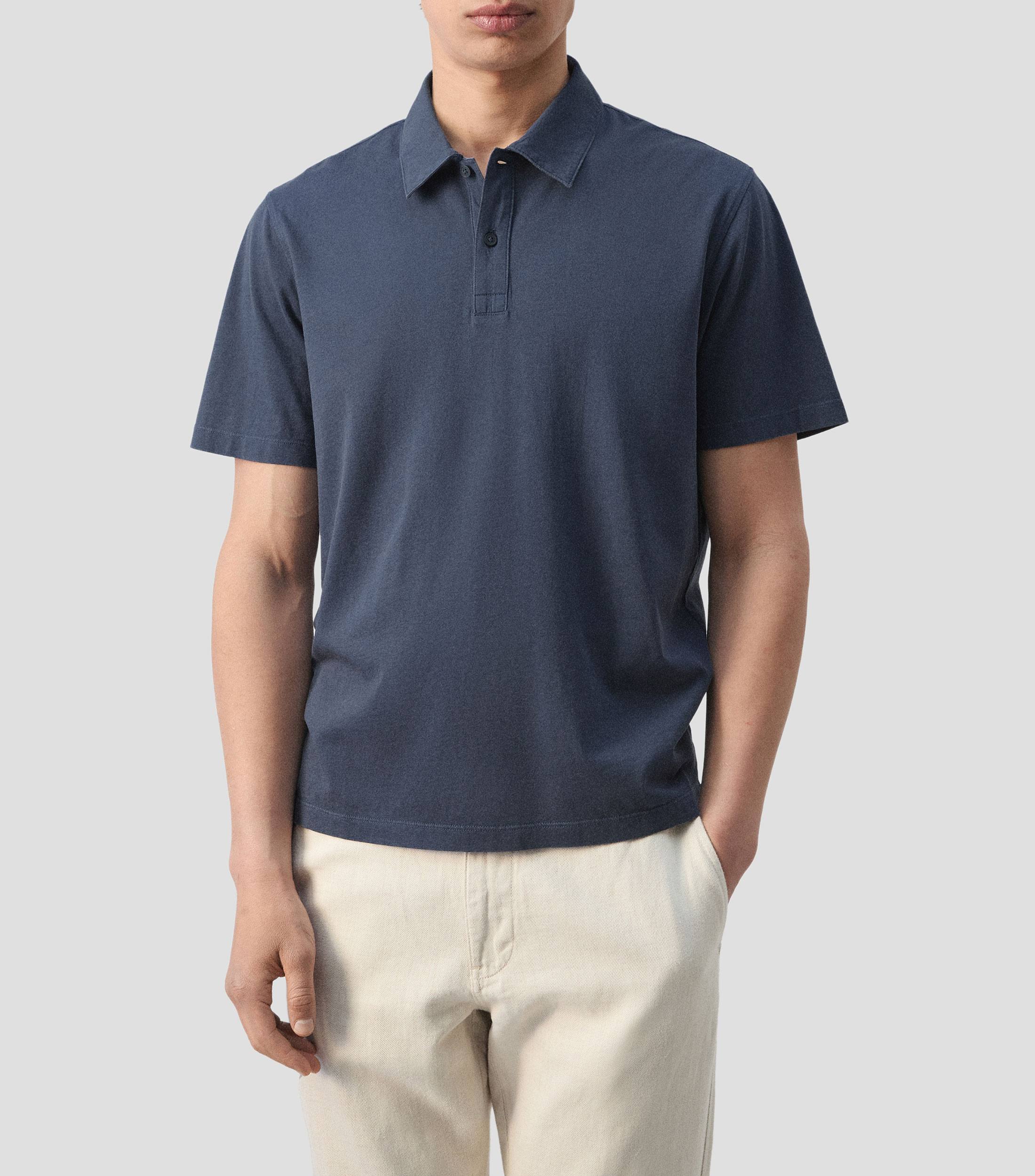 Playera tipo polo manga corta lisa Hombre
