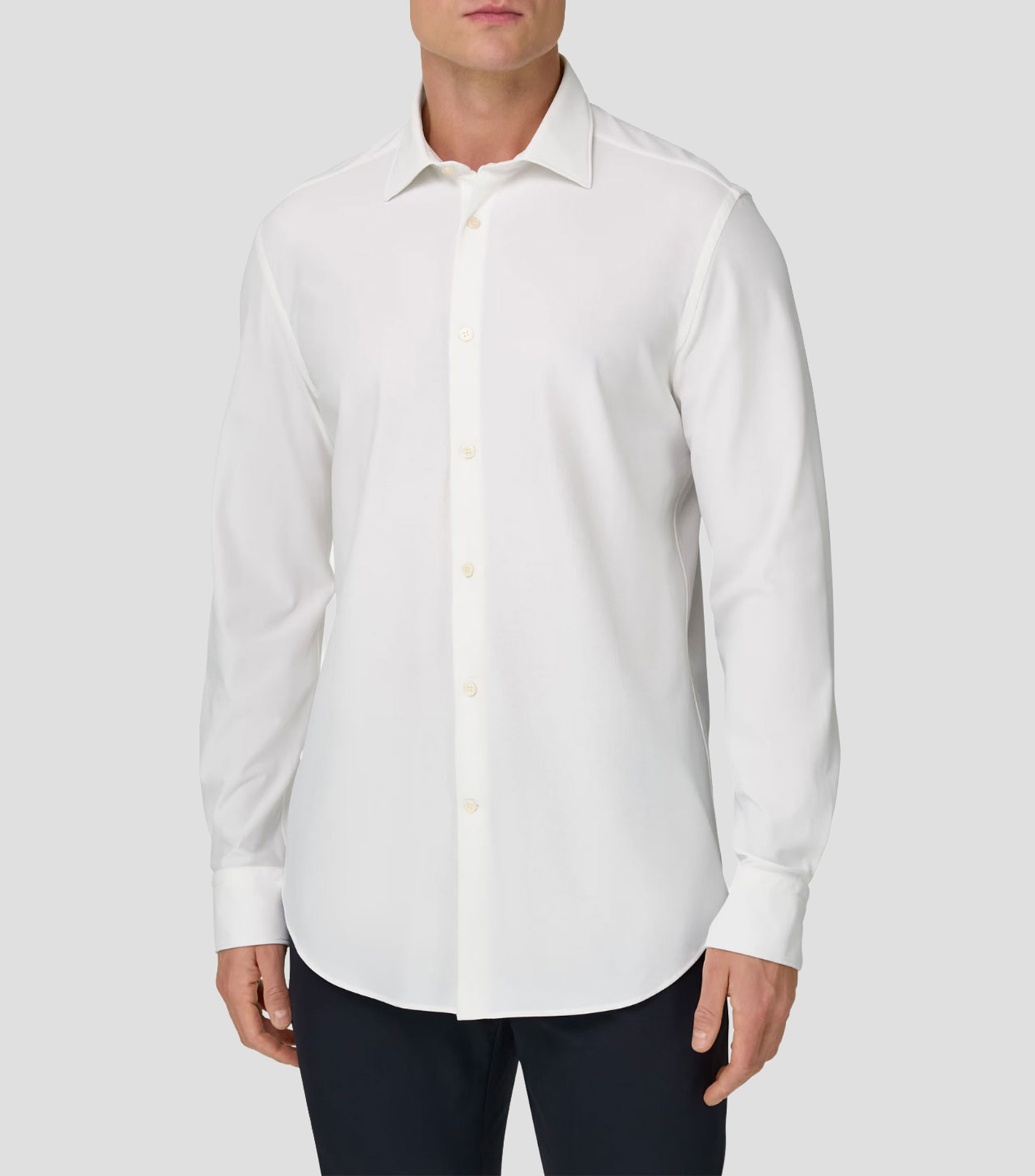 Camisa lisa manga larga Hombre