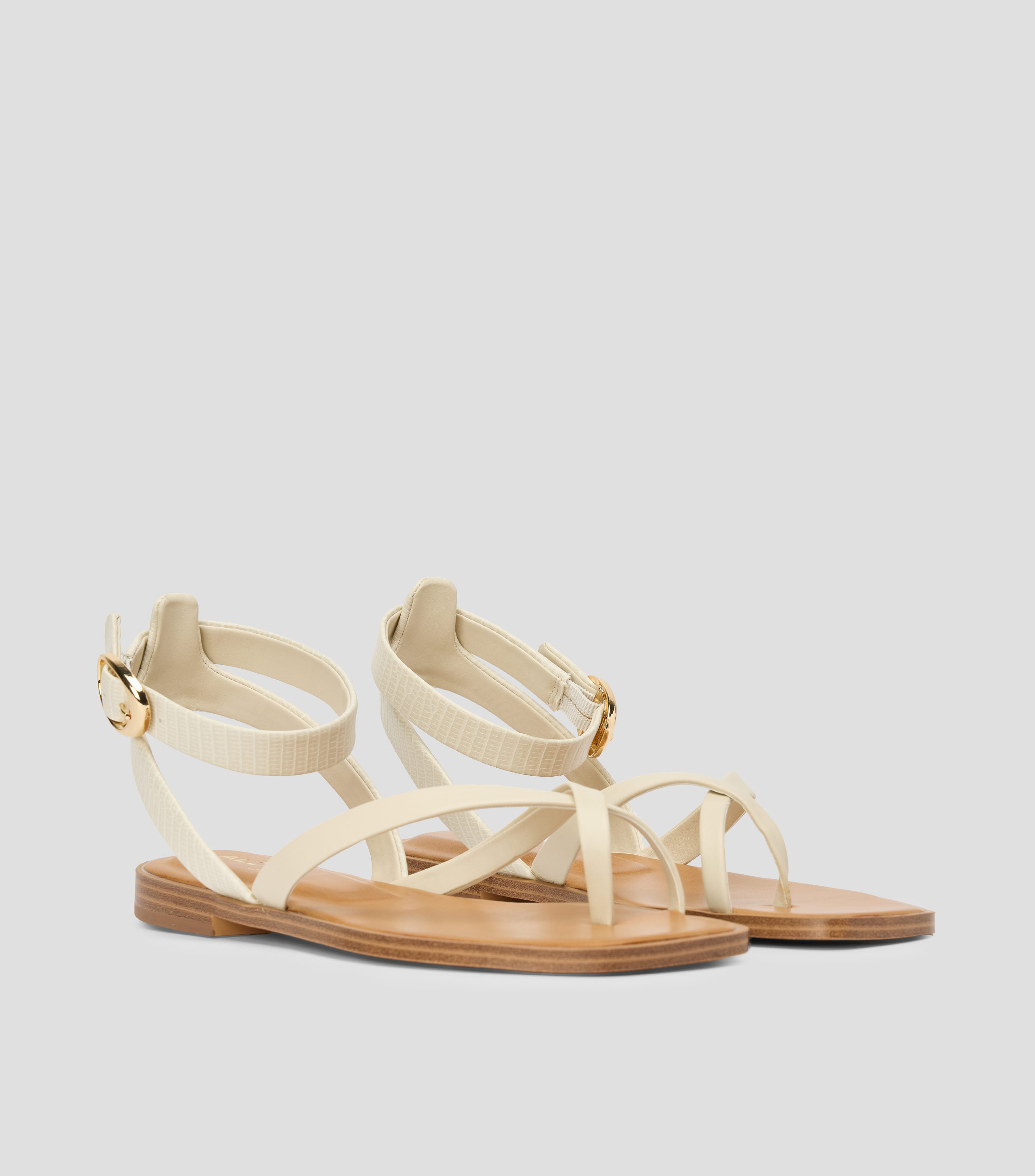 Sandalias planas en piel Daressi Mujer