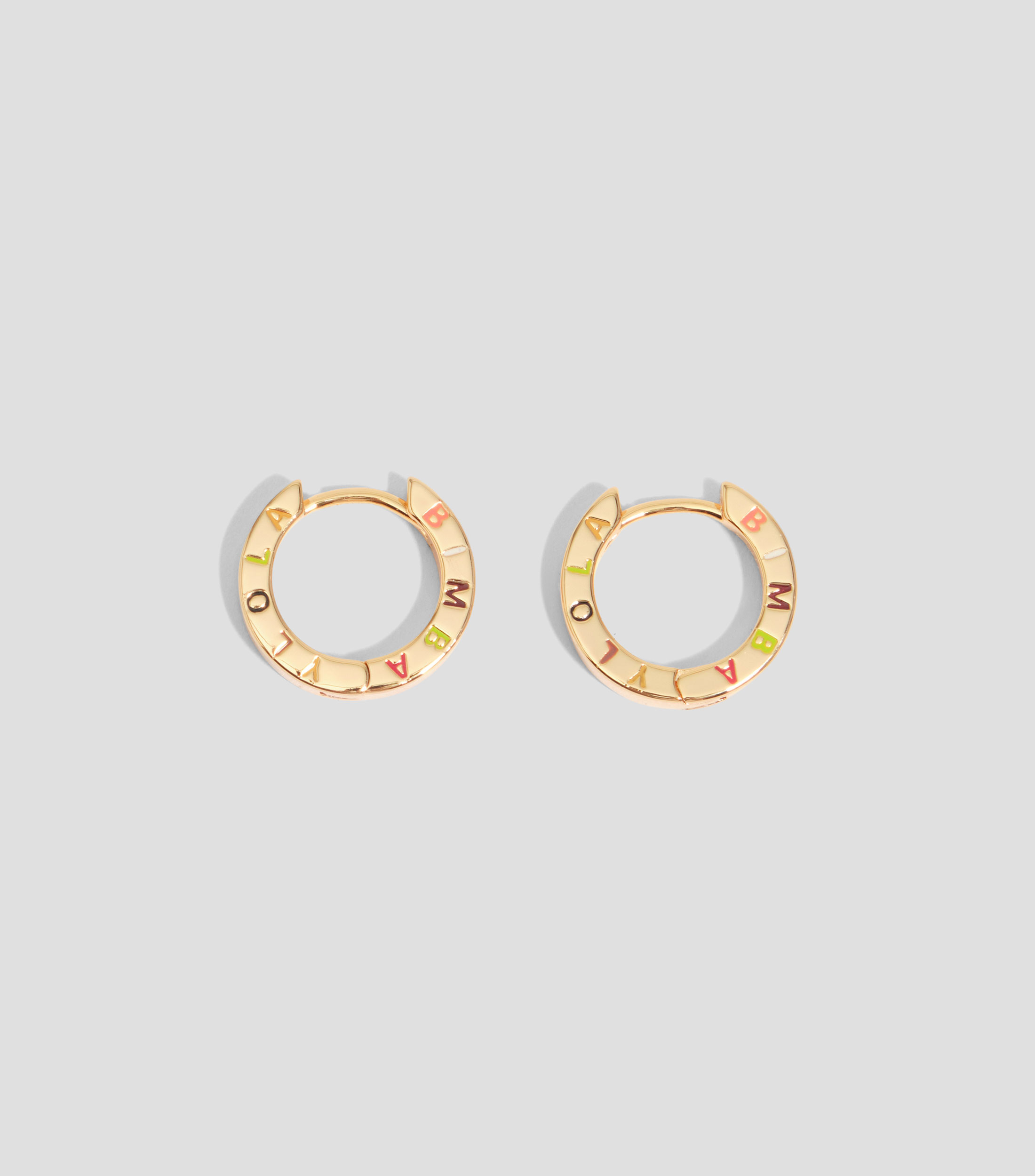 Pendientes aro logo dorado Mujer