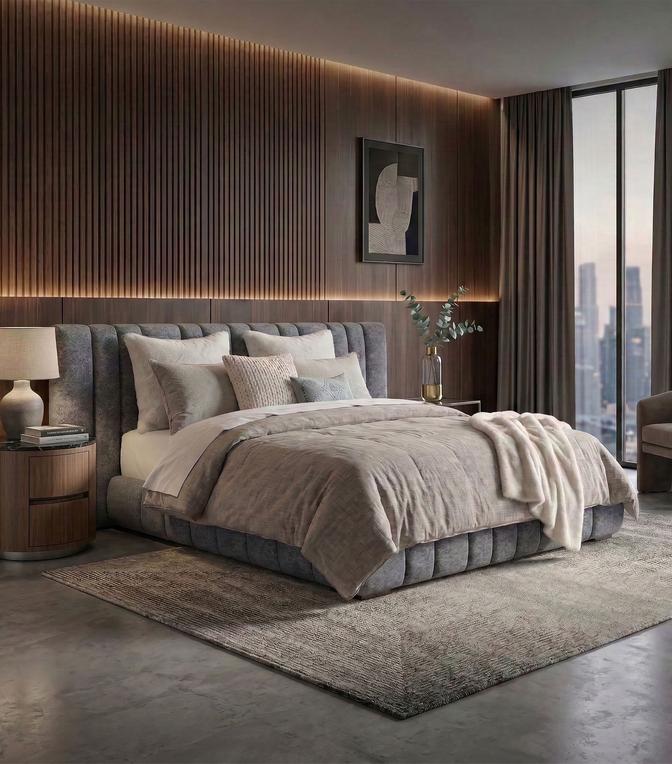 Cama Queen Size Alan en tela