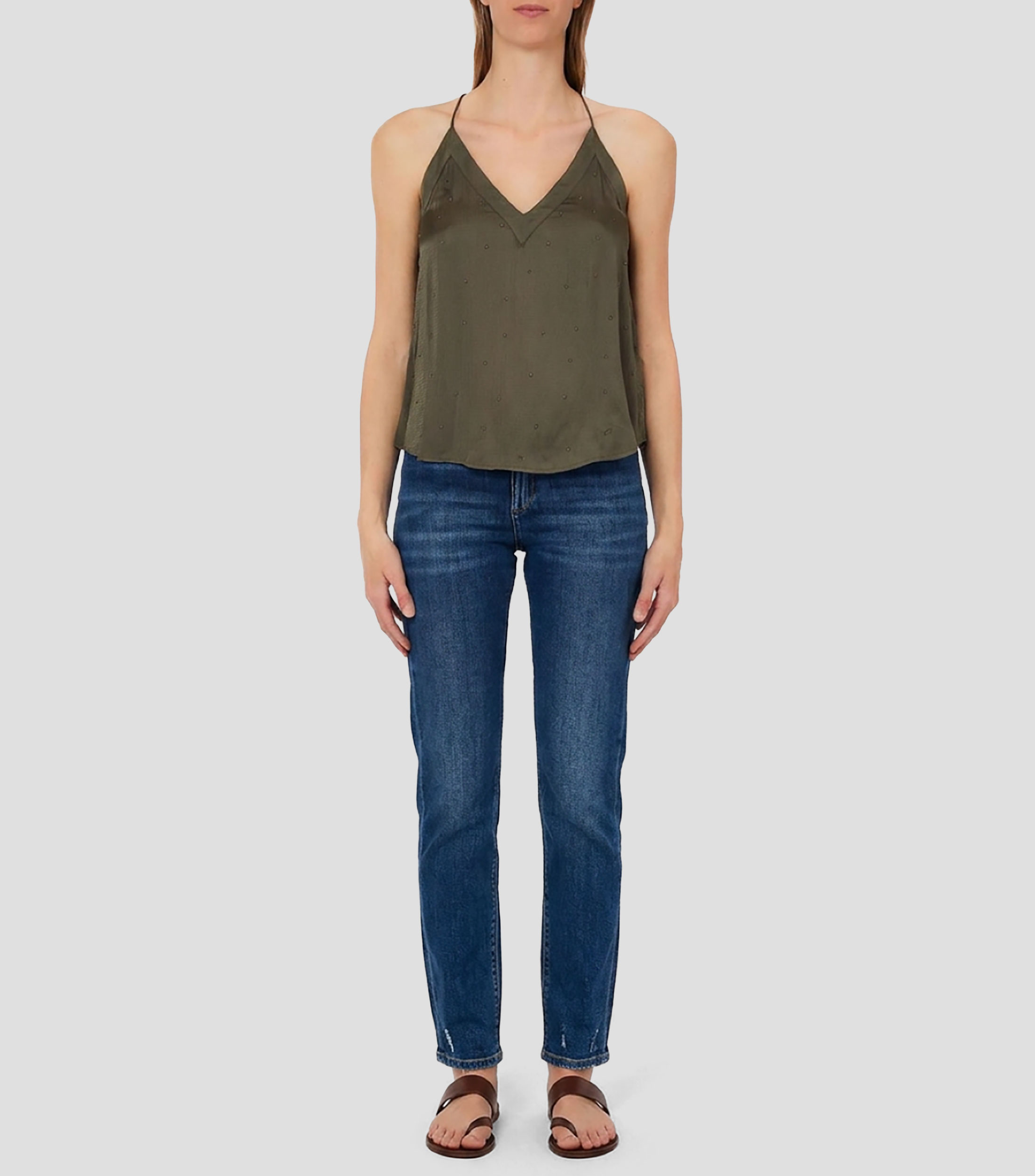 Blusa fantasía sin mangas Mujer