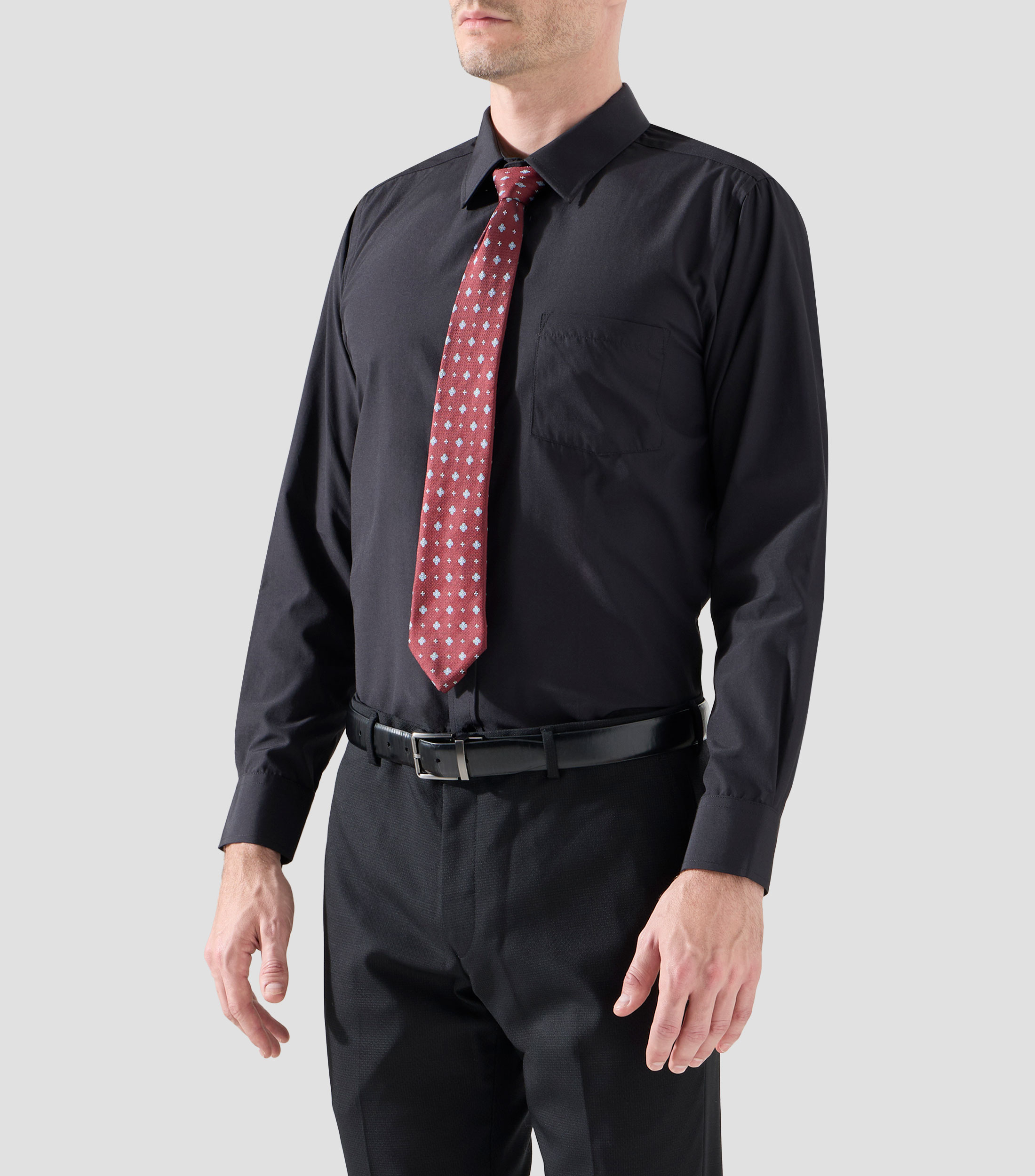Camisa lisa manga larga Hombre
