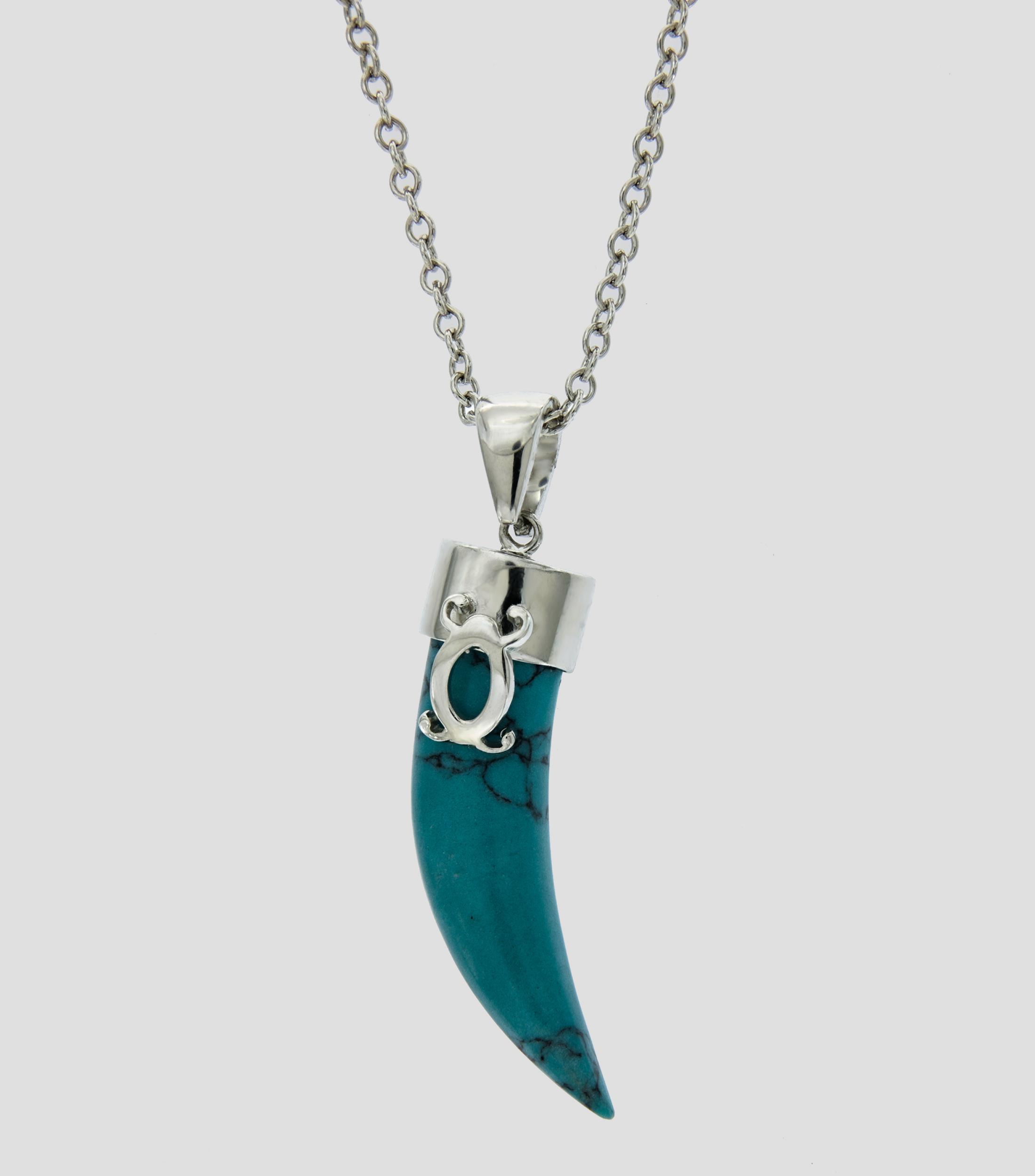 Dije en plata con turquesa Uomo Hombre