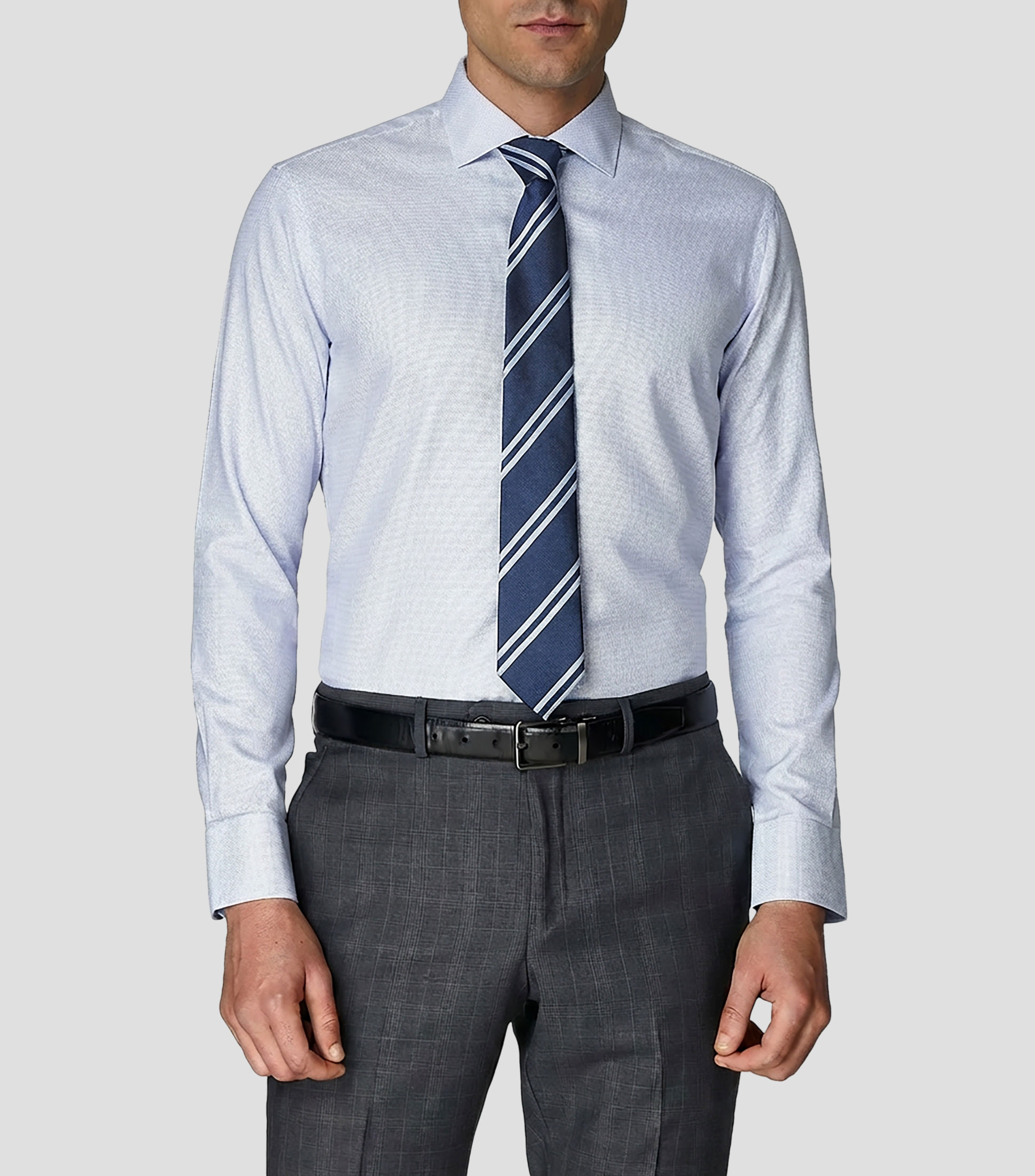 Camisa de vestir estampada con manga larga Hombre
