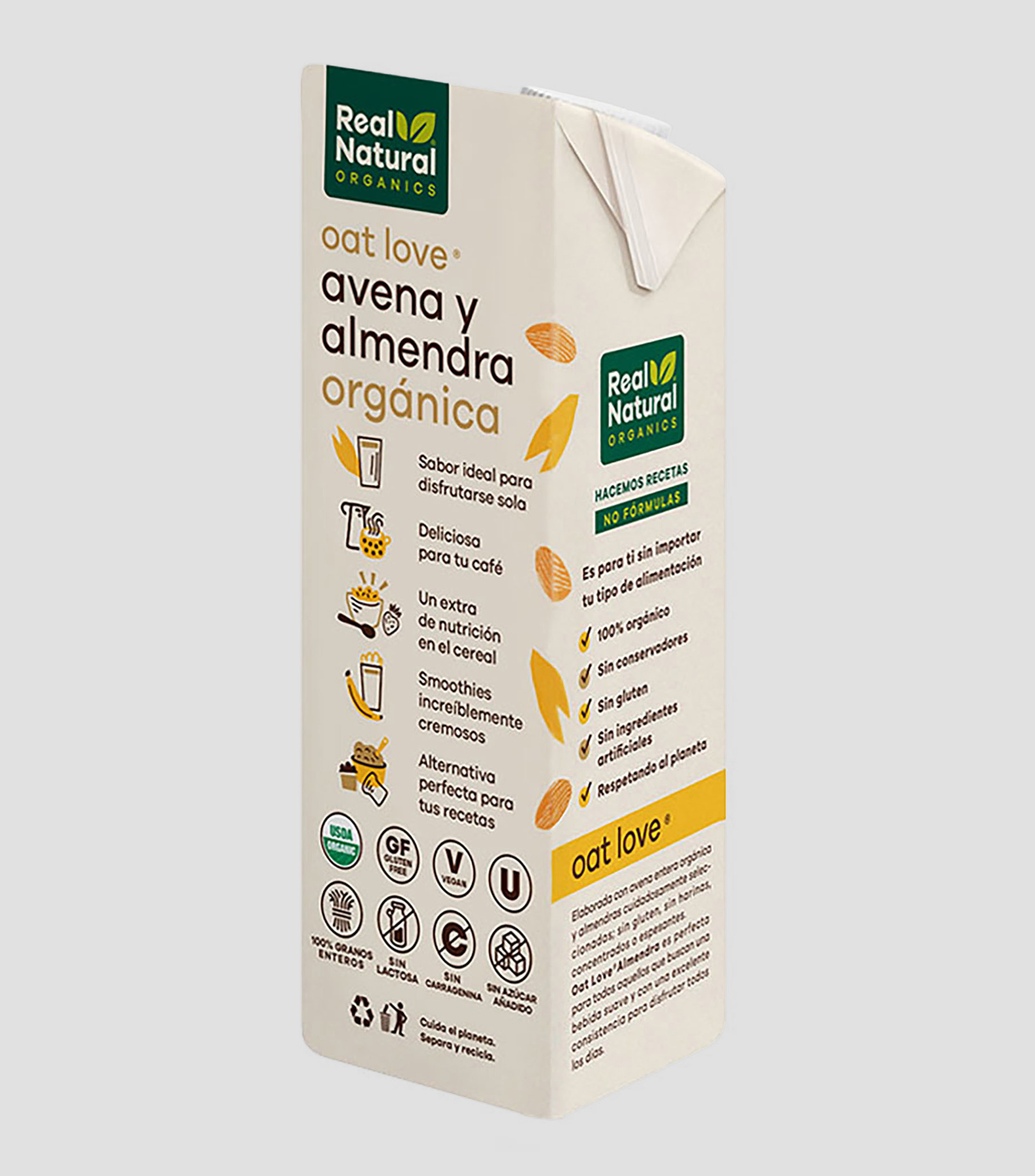 Leche de Avena y Almendra Orgánica, 1 L