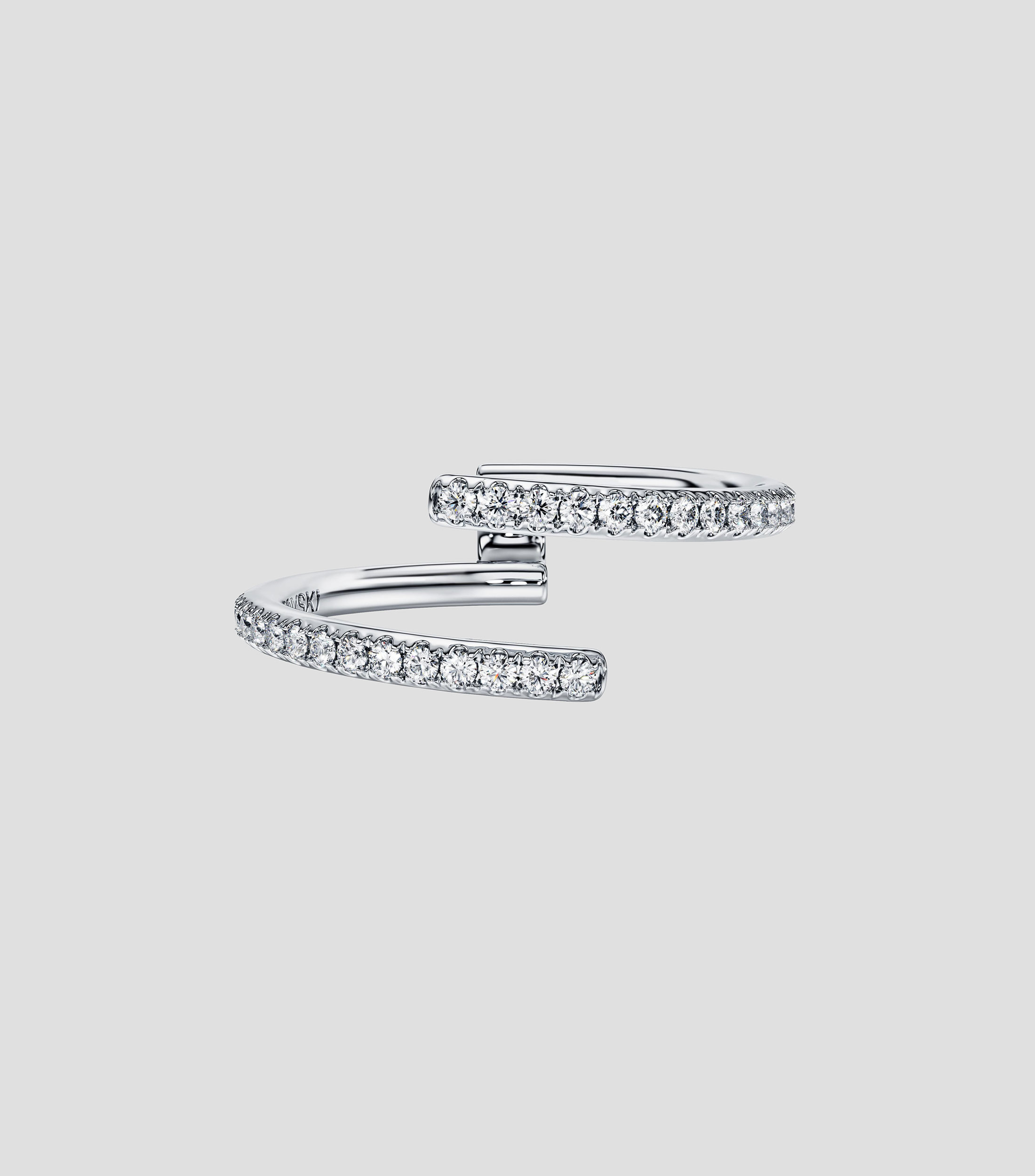 Anillo abierto en oro blanco de 18 kilates Etenrity con diamantes Mujer, Talla 5