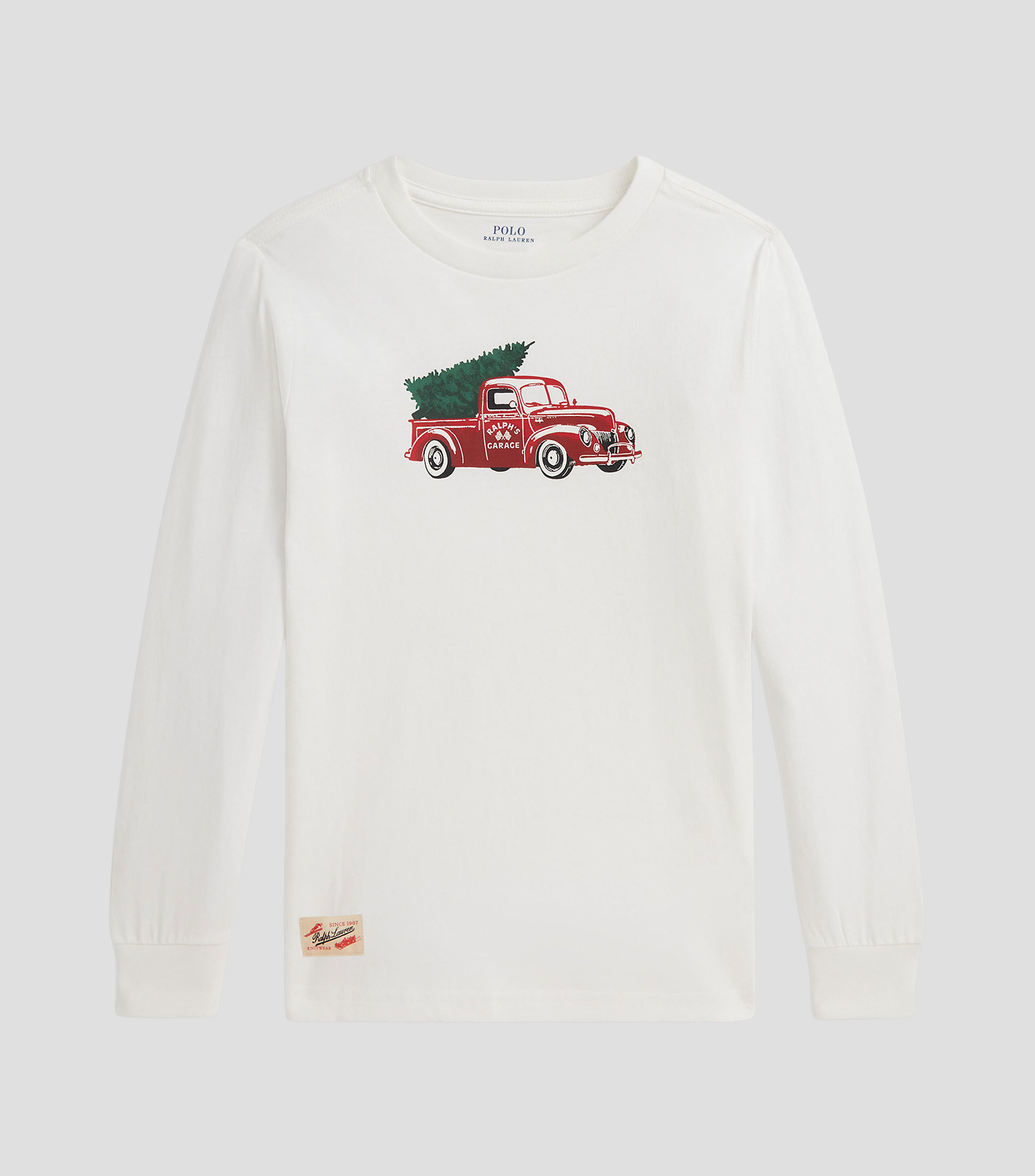 Playera de cuello redondo y manga larga estampada Niño