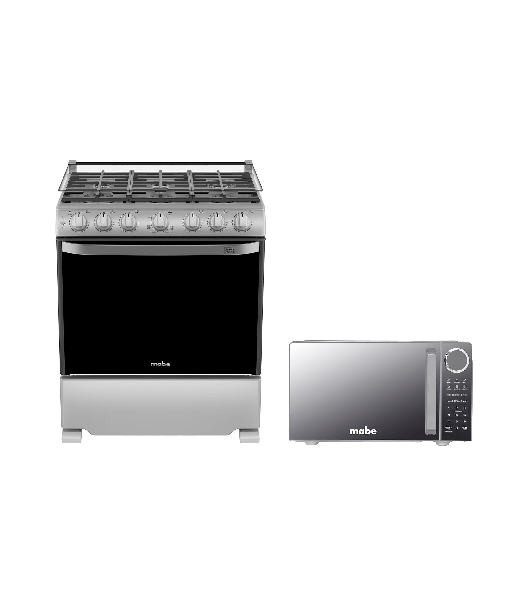 Estufa de piso de gas LP 30" + Horno de microondas de 0.9 p3