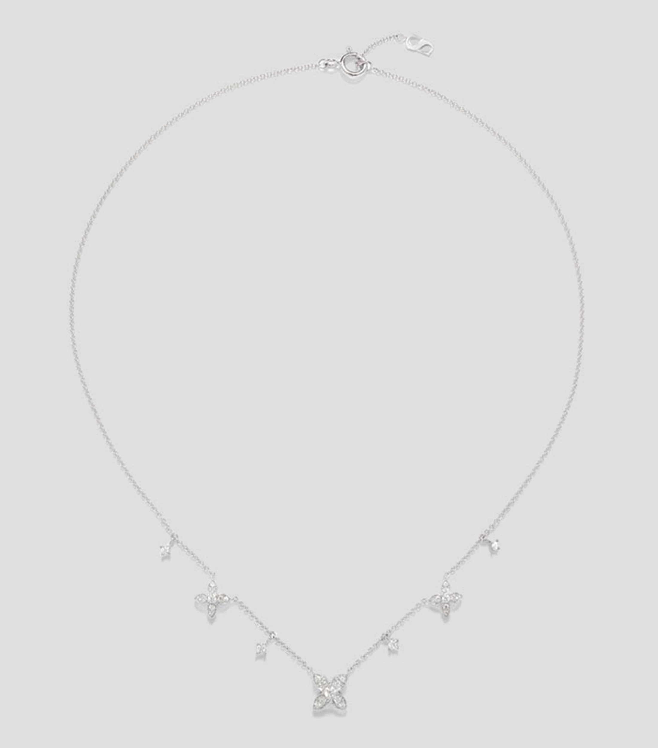 Collar oro blanco de 18 kilates con diamantes Mujer