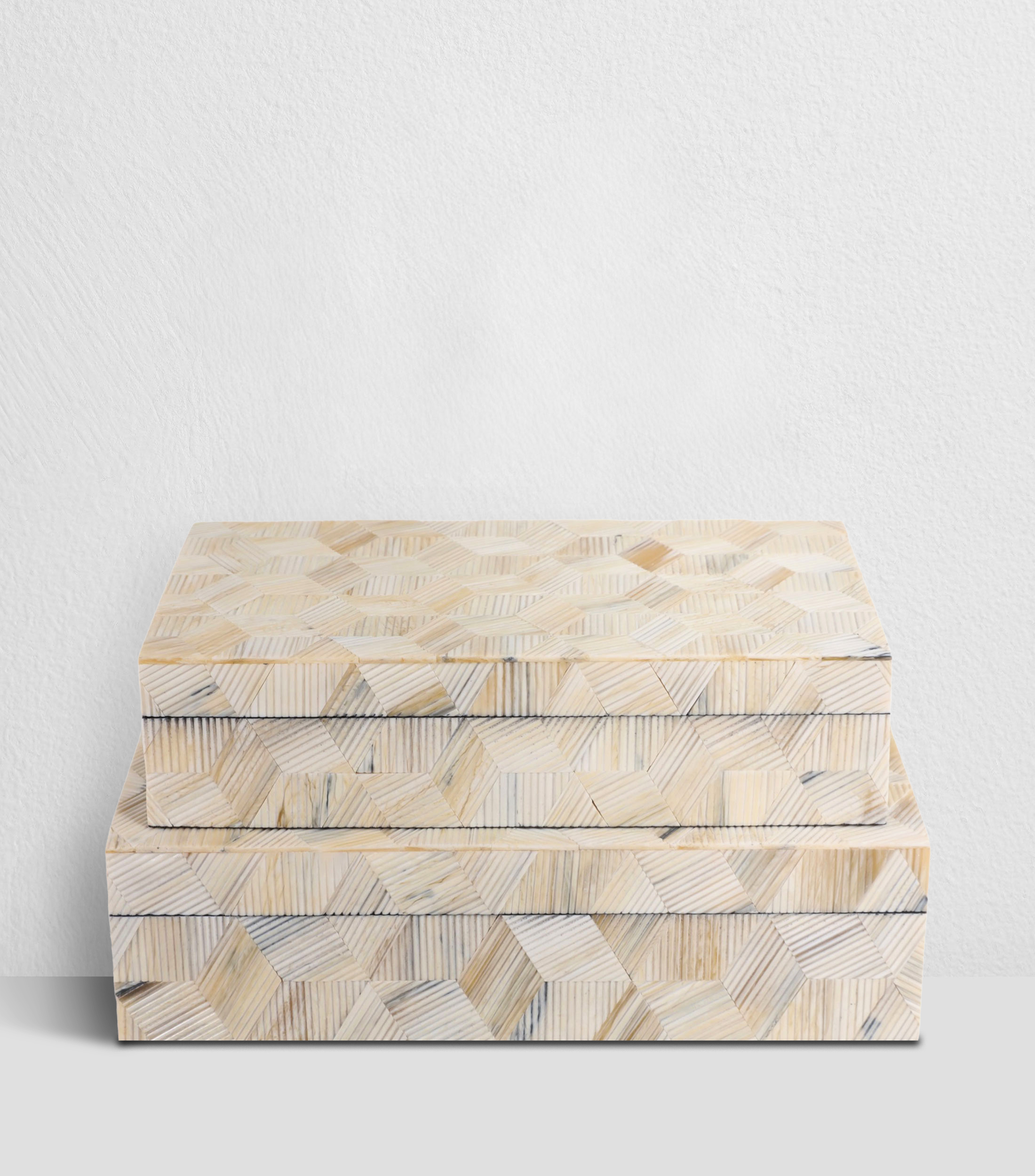 Set 2 Cajas decorativas Geo en resina