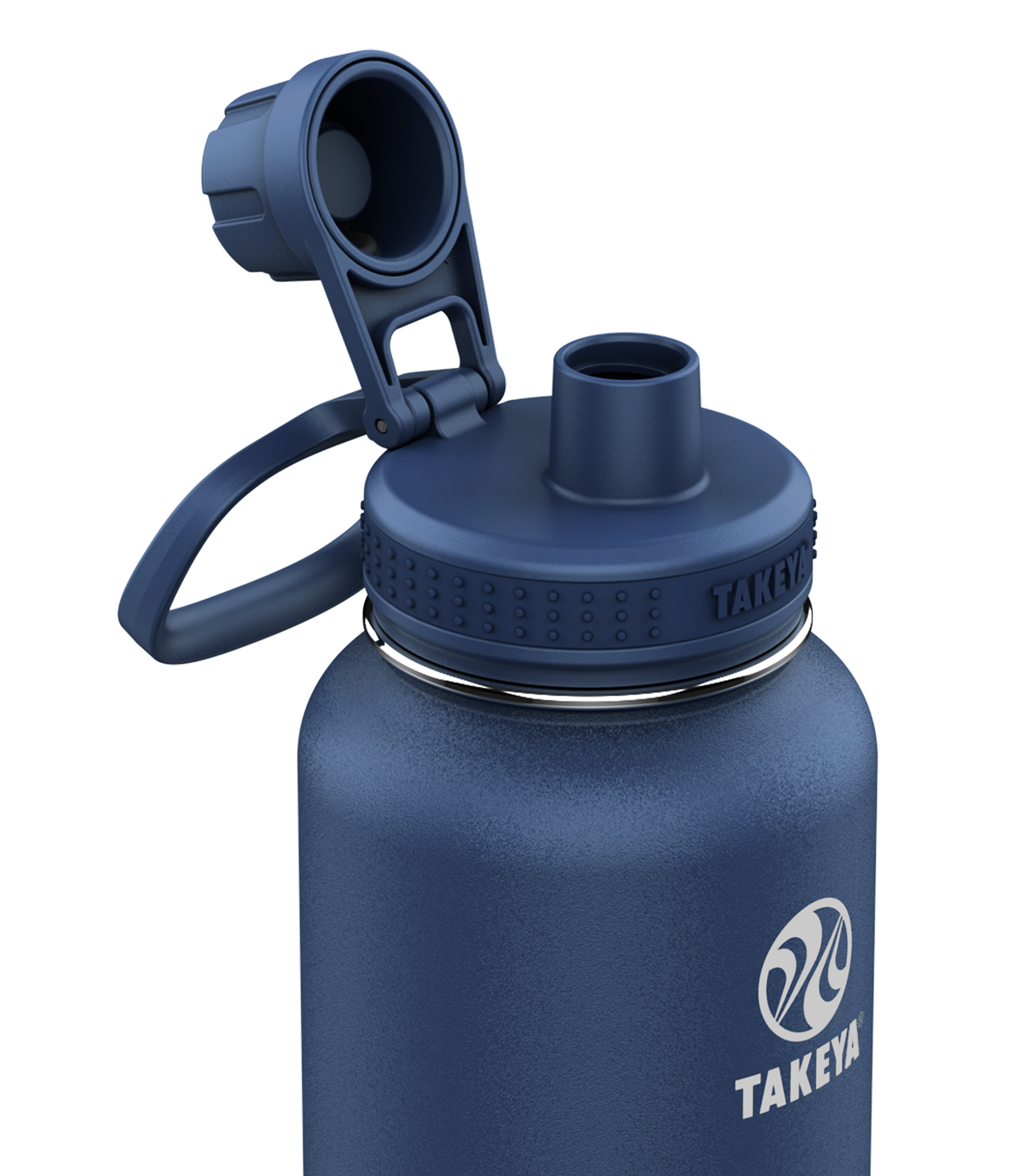 Botella deportiva azul marino en acero inoxidable