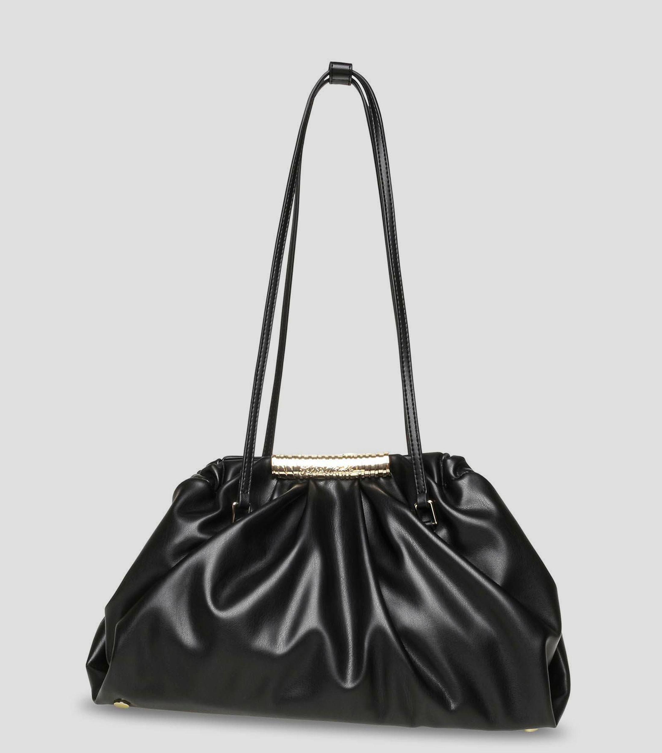 Bolsa satchel negra lisa Mujer
