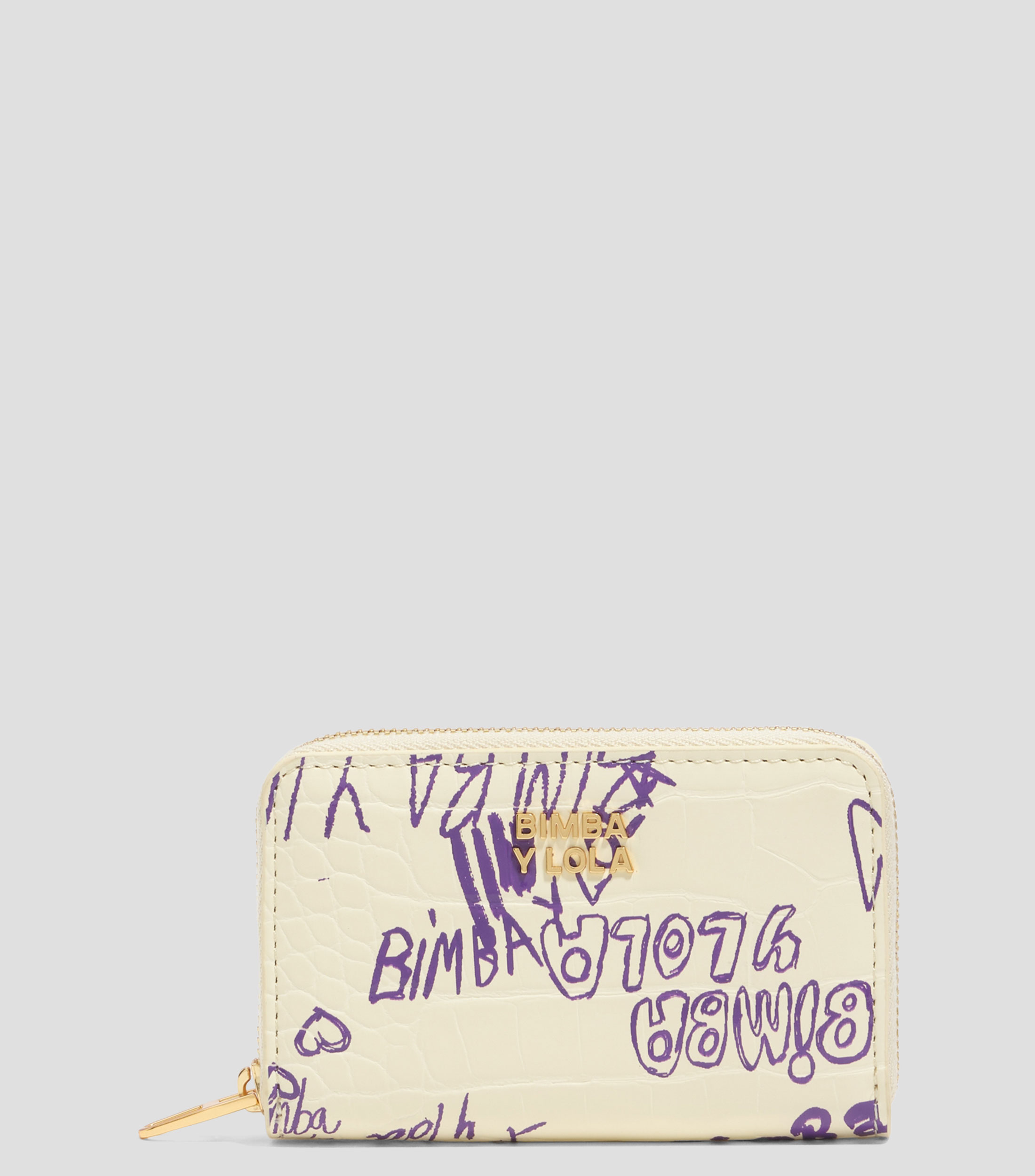 Cartera con solapa Bimba logo amarillo púrpura Mujer