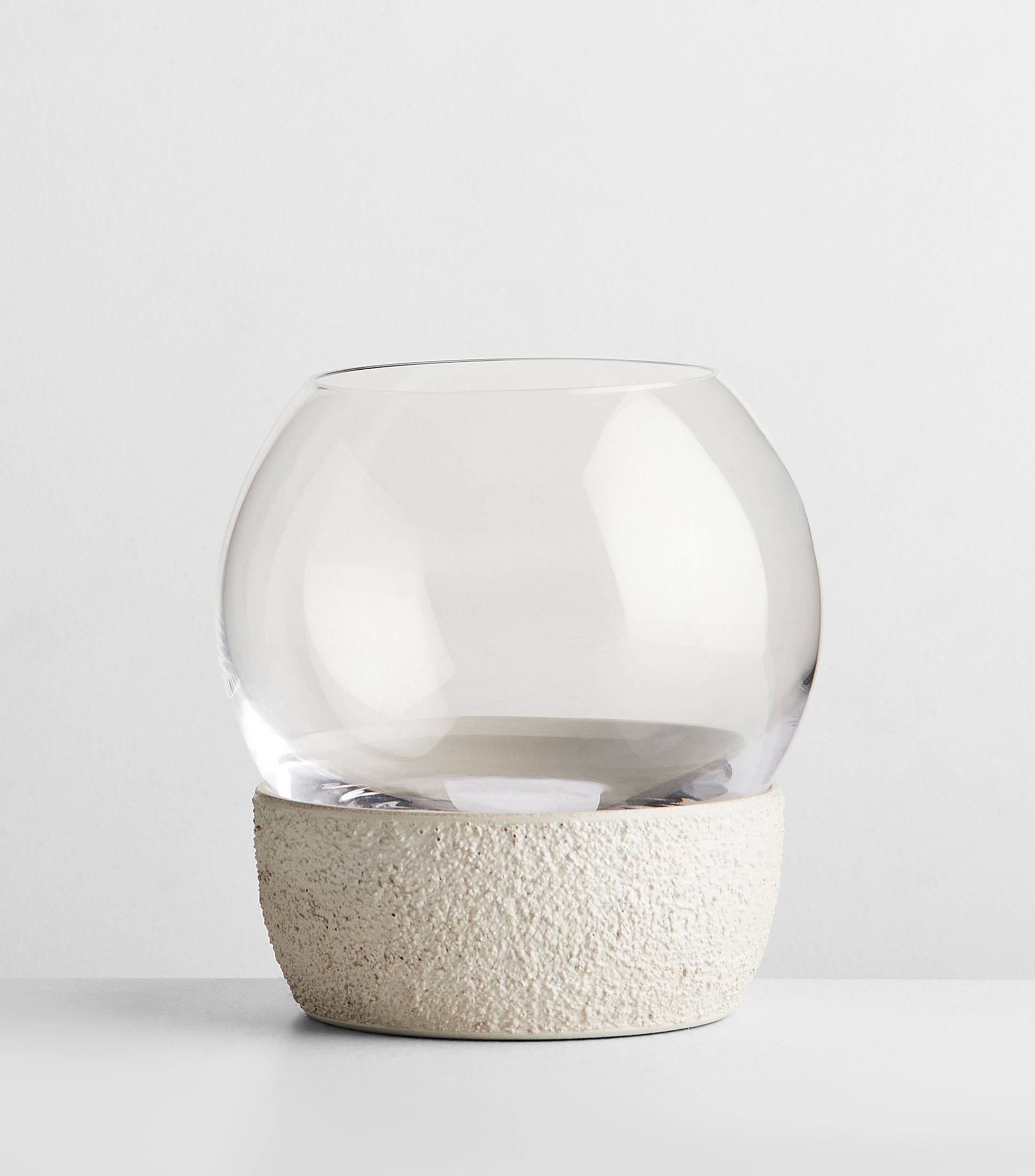 Portavela Perlemor en Porcelana y Cristal