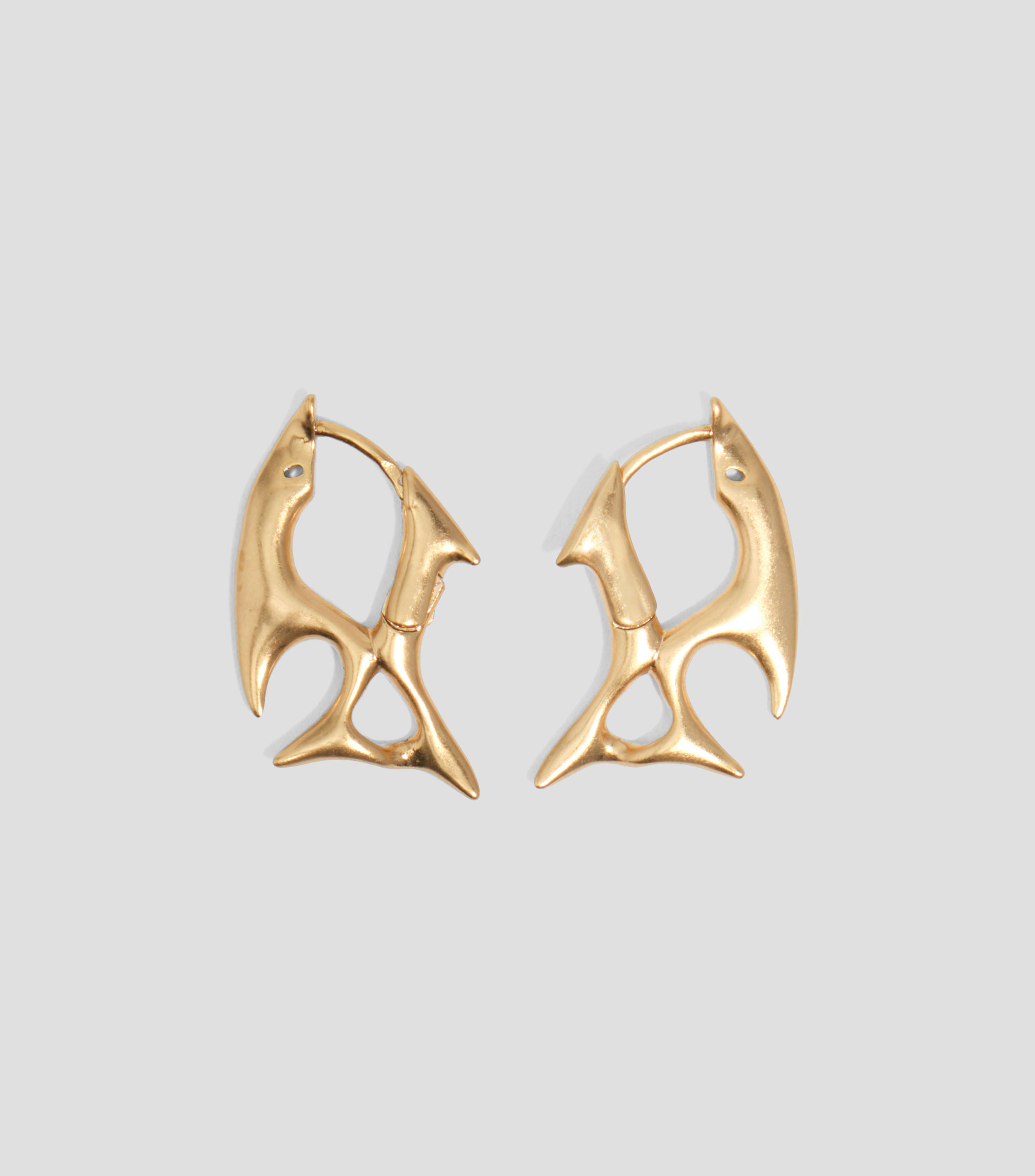 Pendientes aro forma pez dorado Mujer