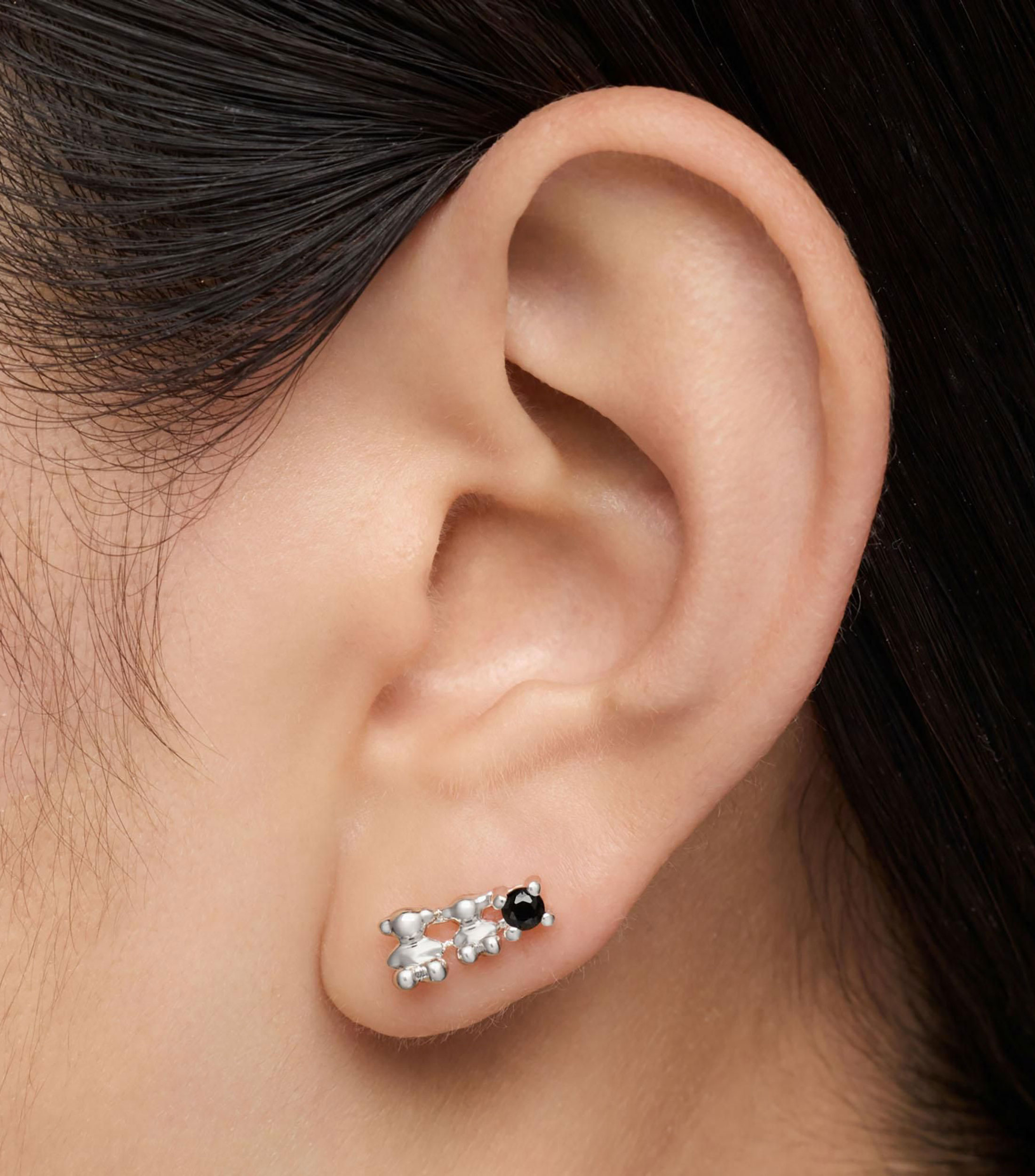 Aretes Cachito Mío en plata con espinela Mujer