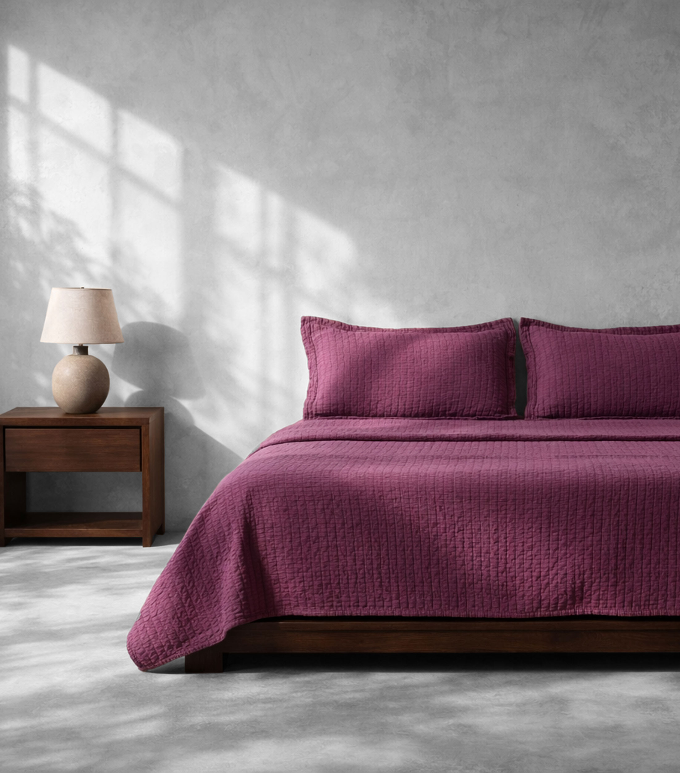 Colcha Matrimonial/Queen Size en algodón Minimal morado