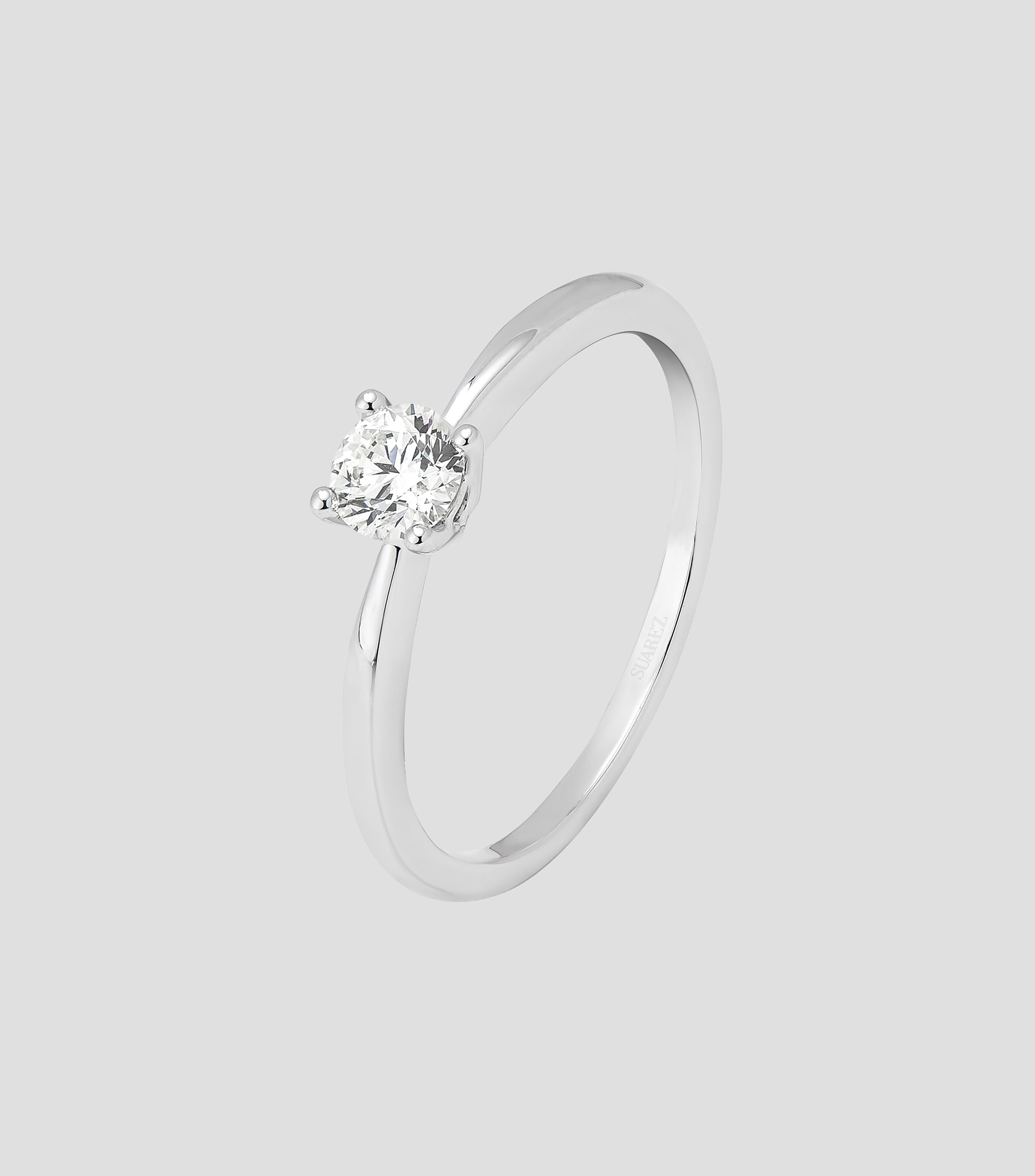Anillo en oro blanco con cristal Mujer