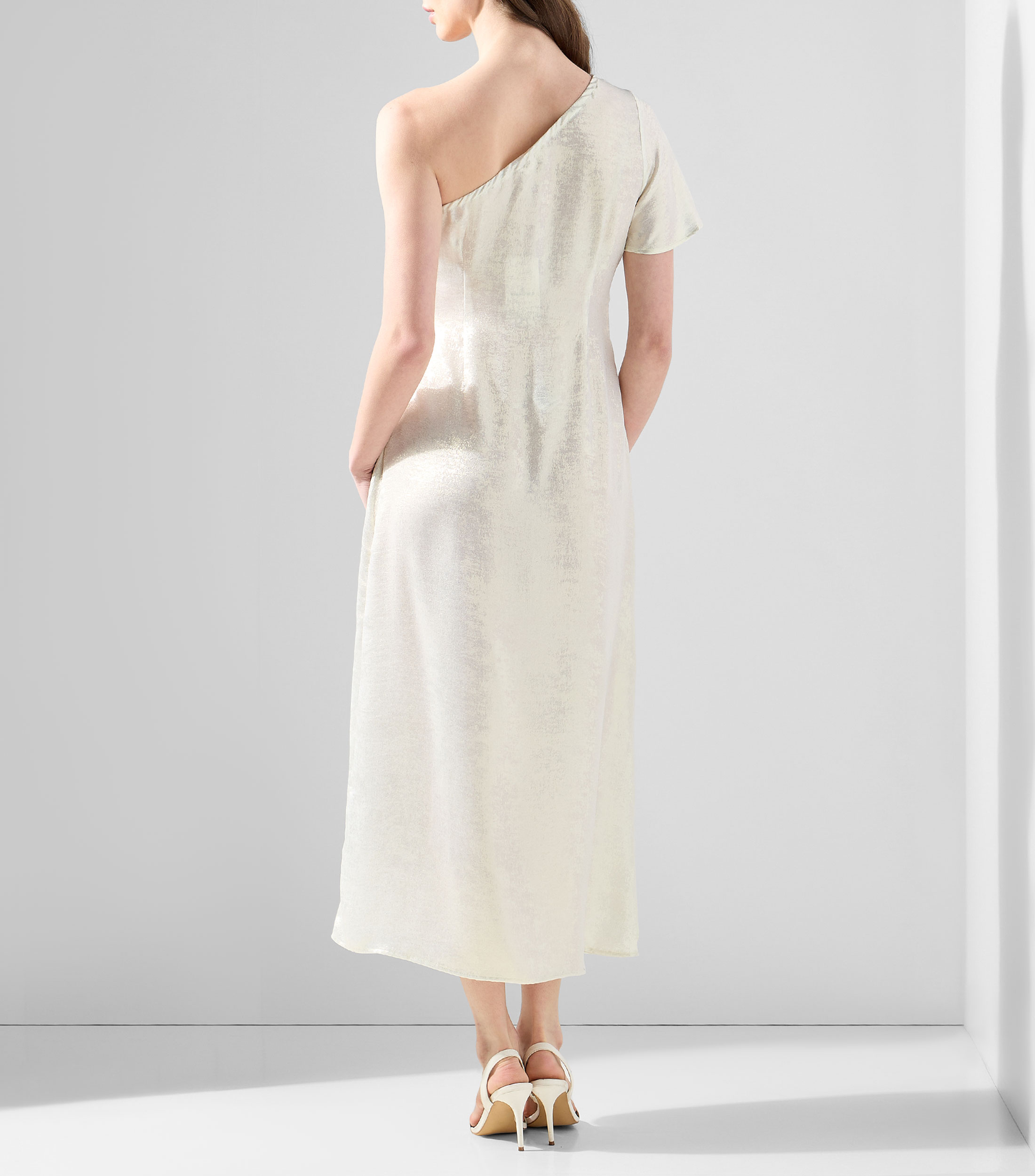 Vestido formal largo una manga liso Mujer