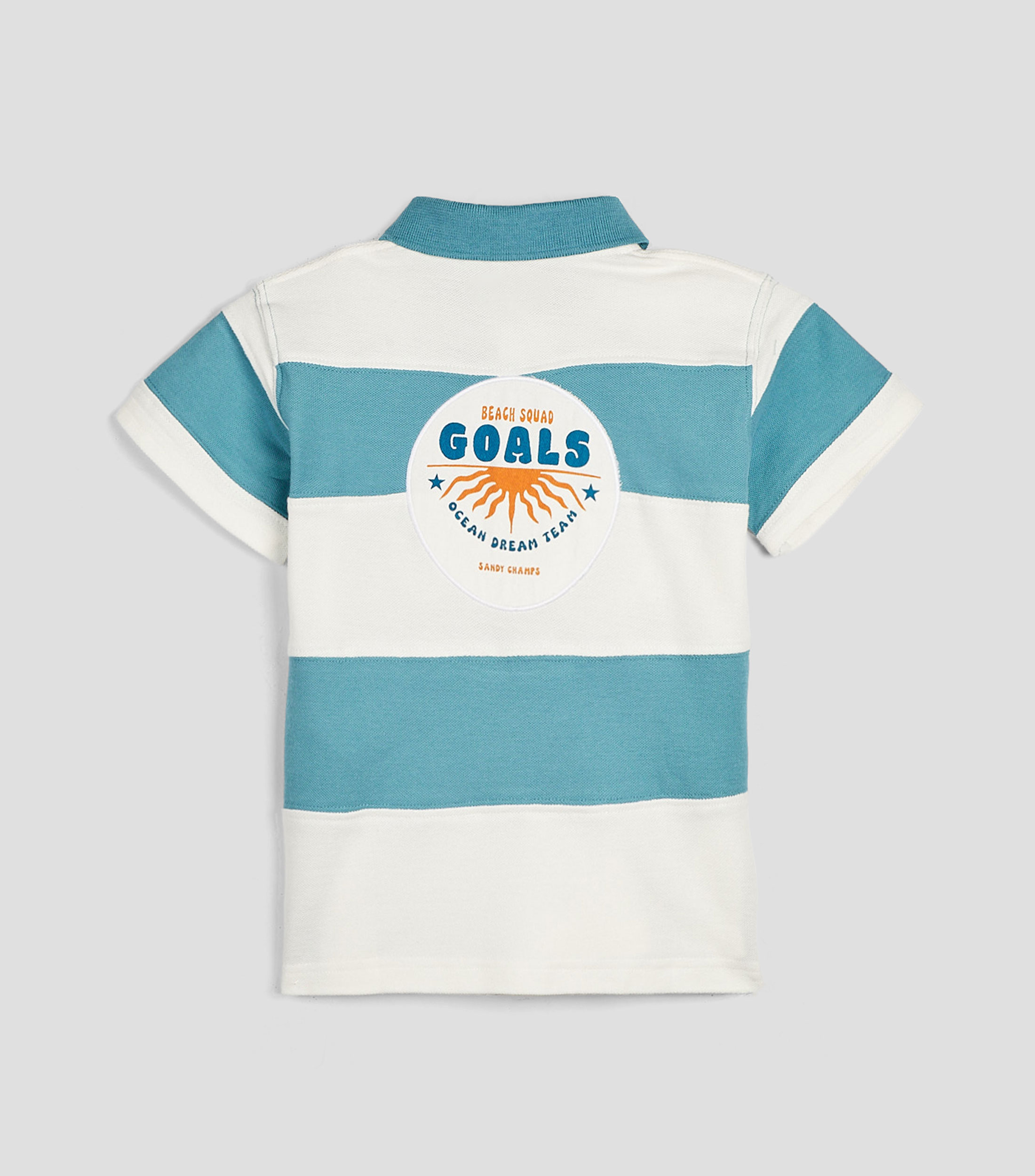 Playera Tipo Polo Manga Corta franjas Niño