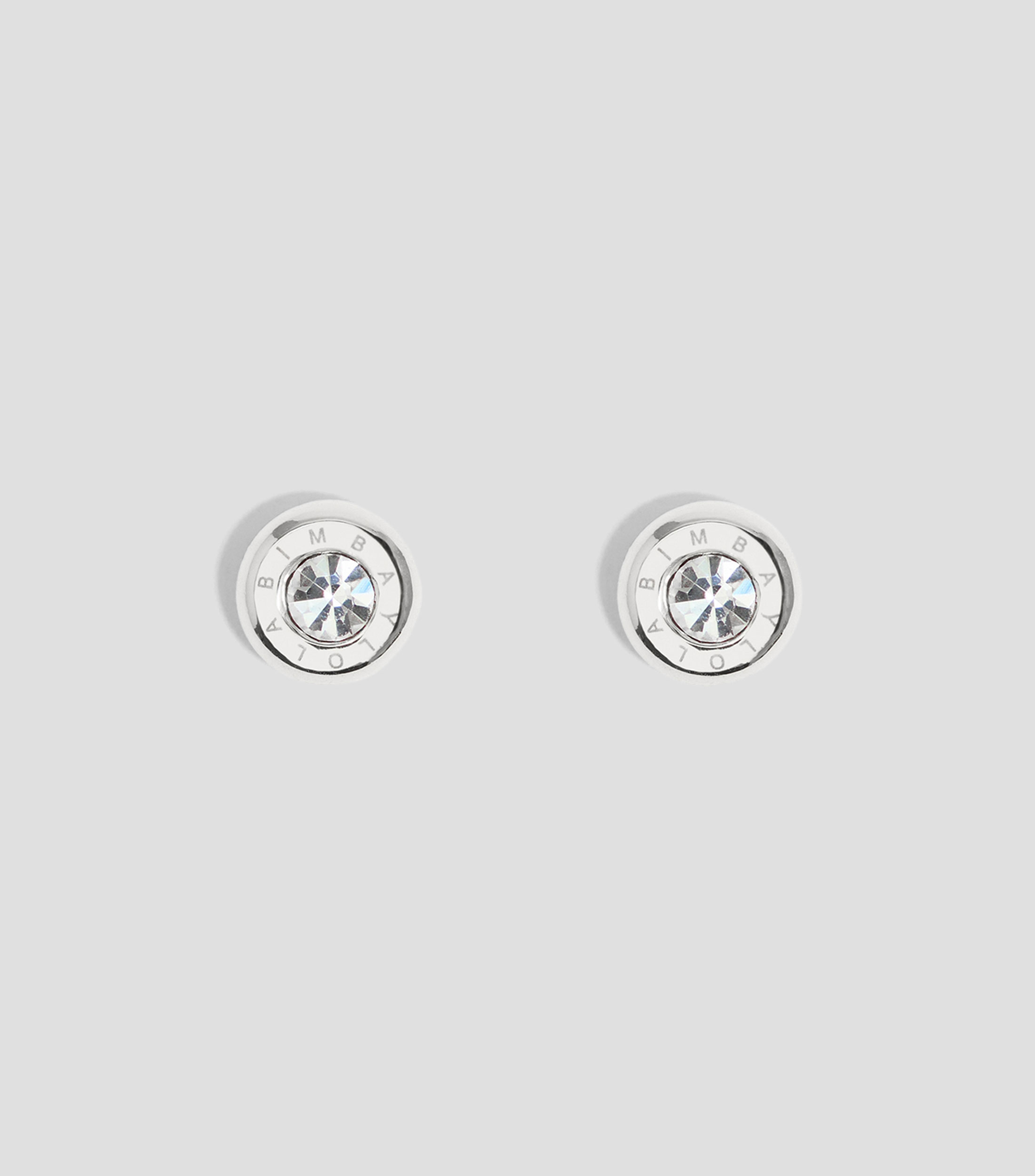 Pendientes logo y cristal plateados Mujer