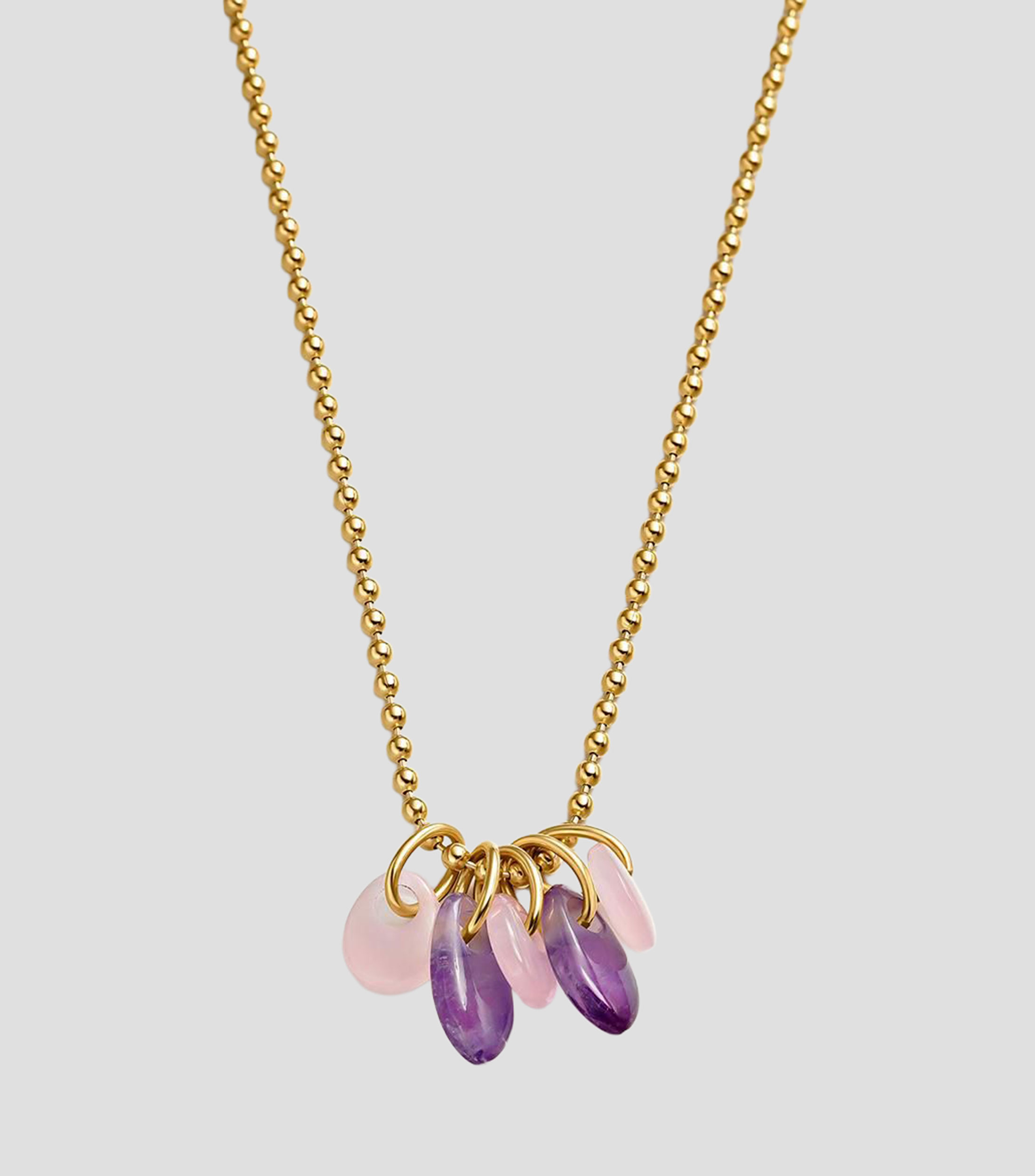 Collar en plata .925 con amatista y ágata Rissaga Mujer