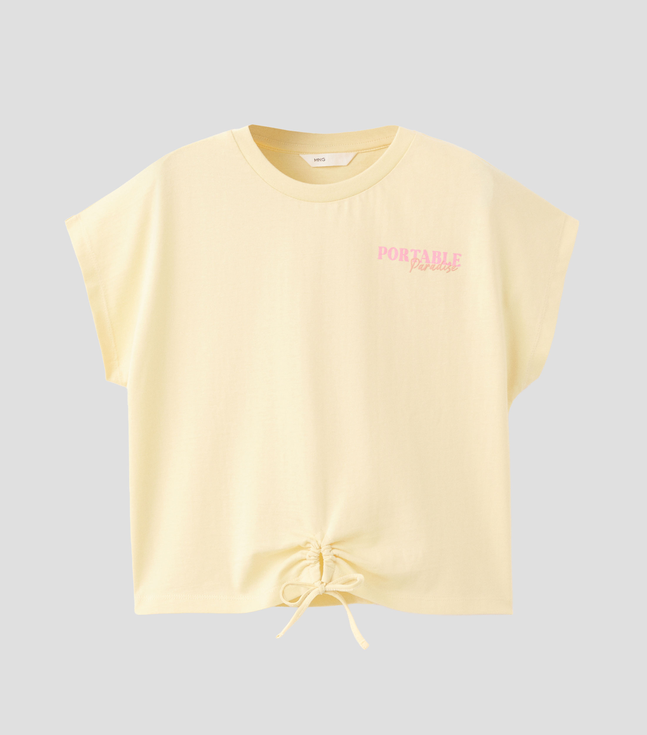 Playera cuello redondo manga corta estampada Niña
