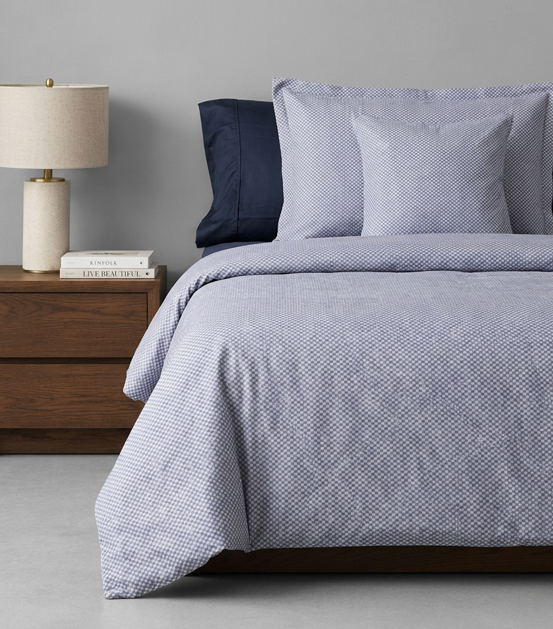 Funda para duvet king size en algodón Split azul