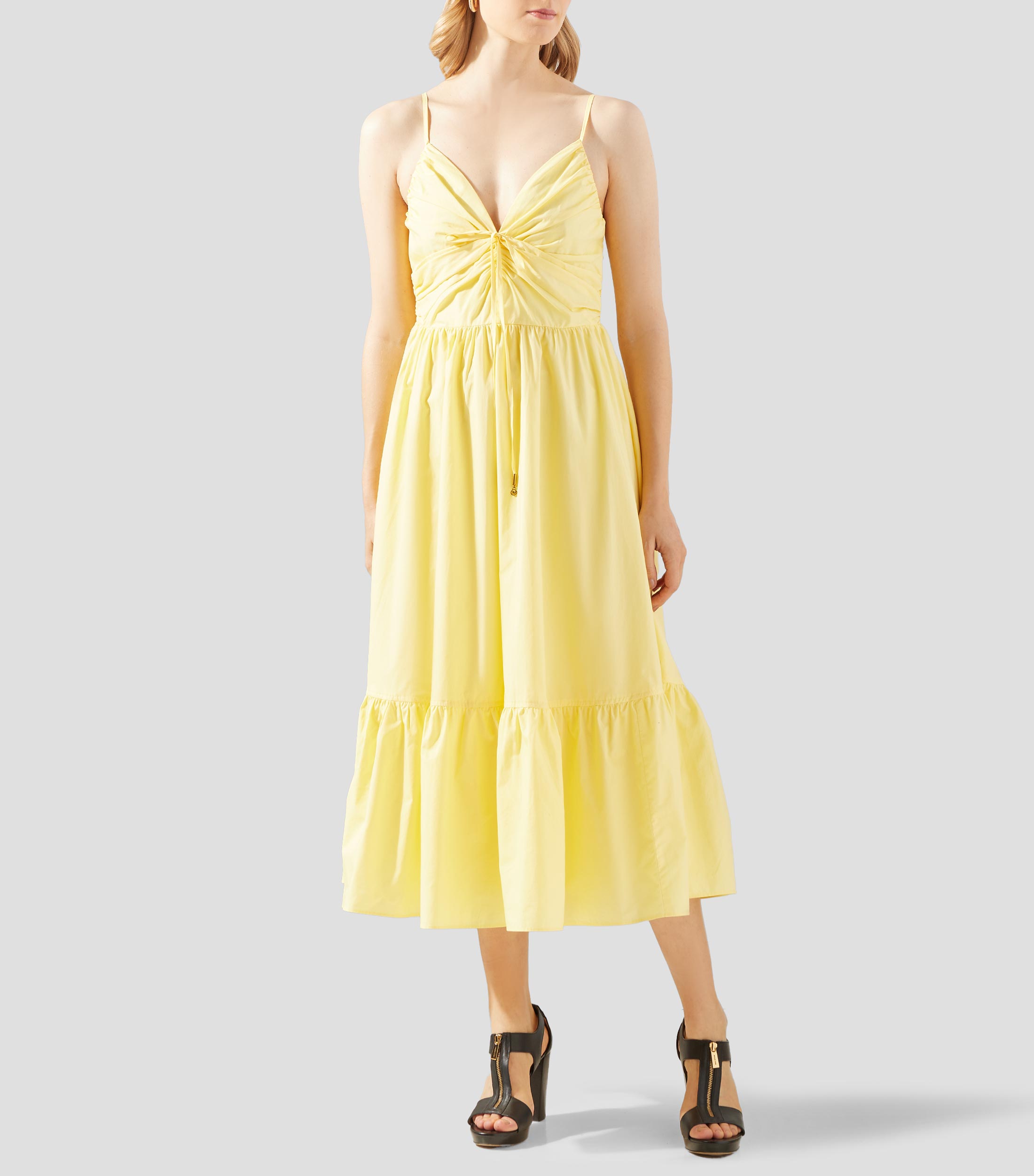 Vestido midi liso Mujer