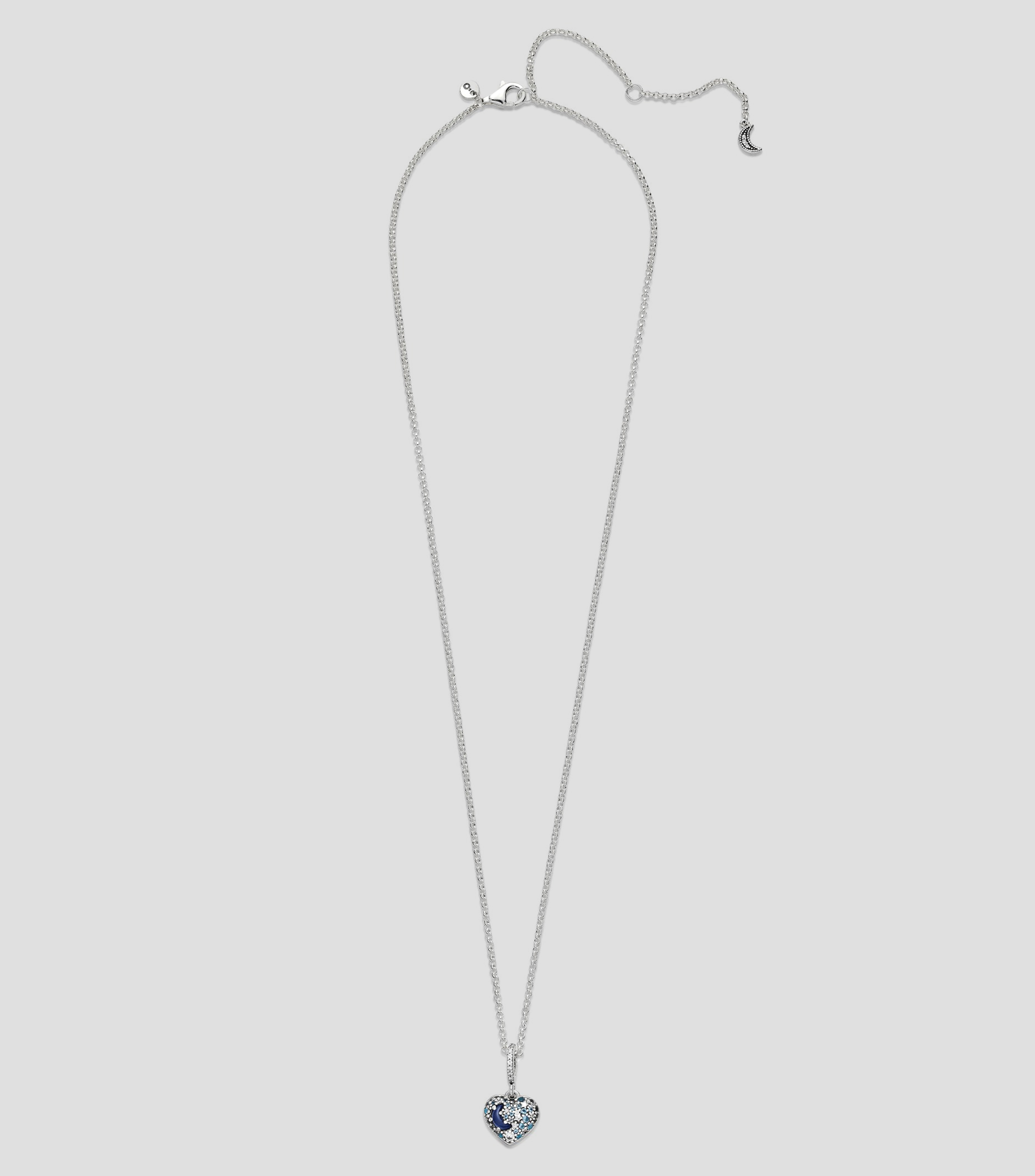 Collar con dije de corazon en plata Mujer