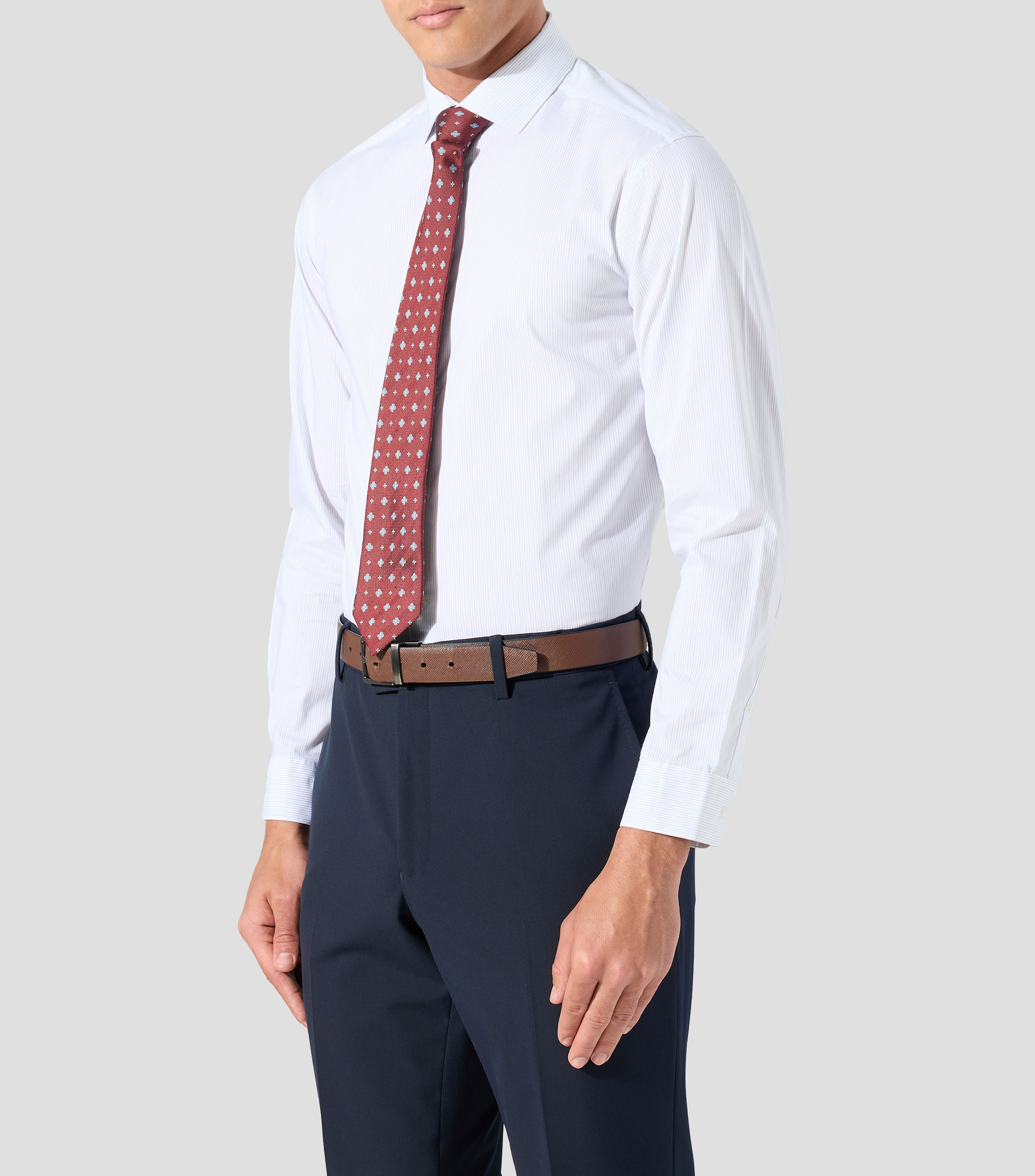 Camisa a rayas manga larga Hombre