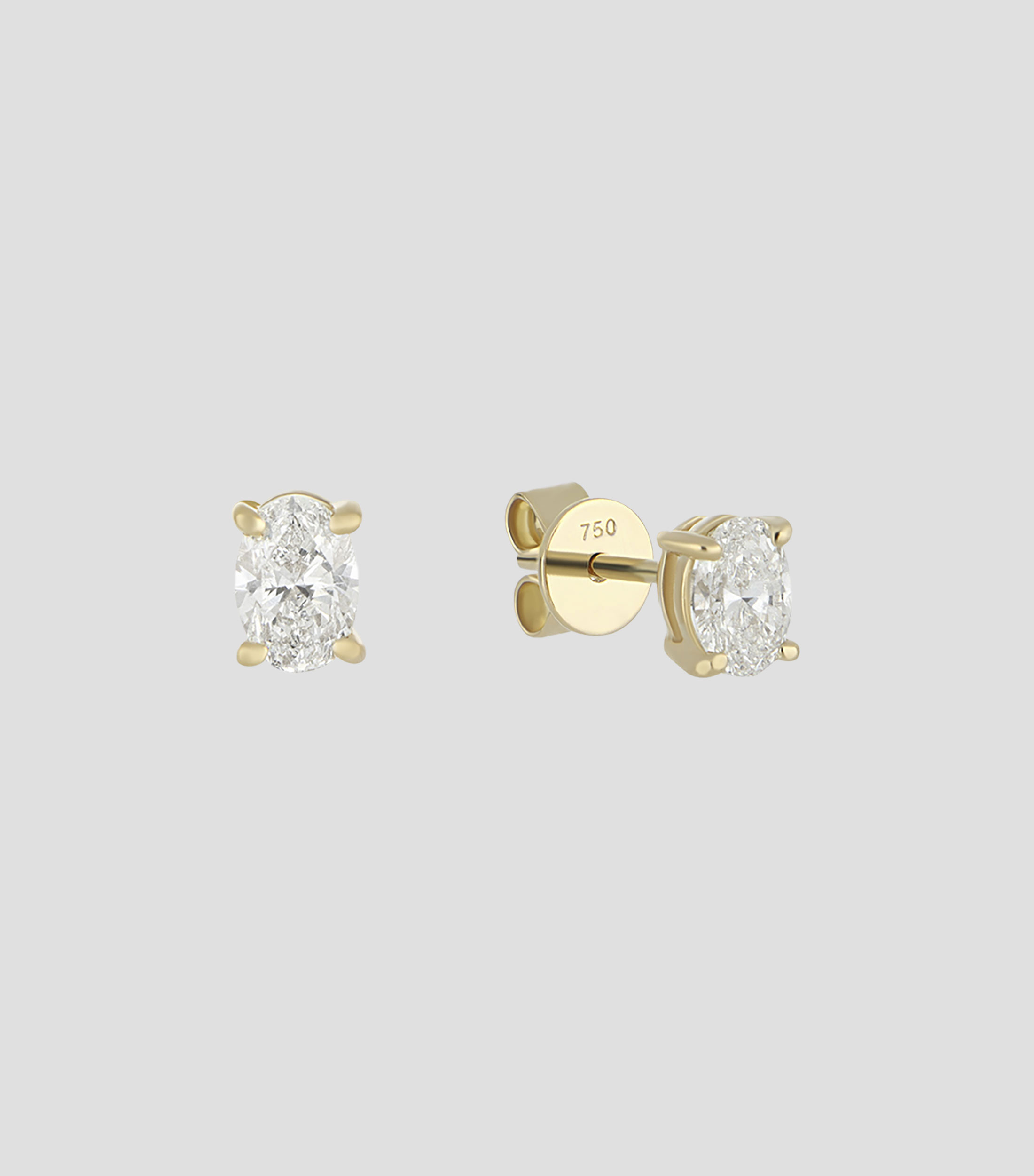 Broqueles en oro amarillo de 18 kilates con diamantes Mujer
